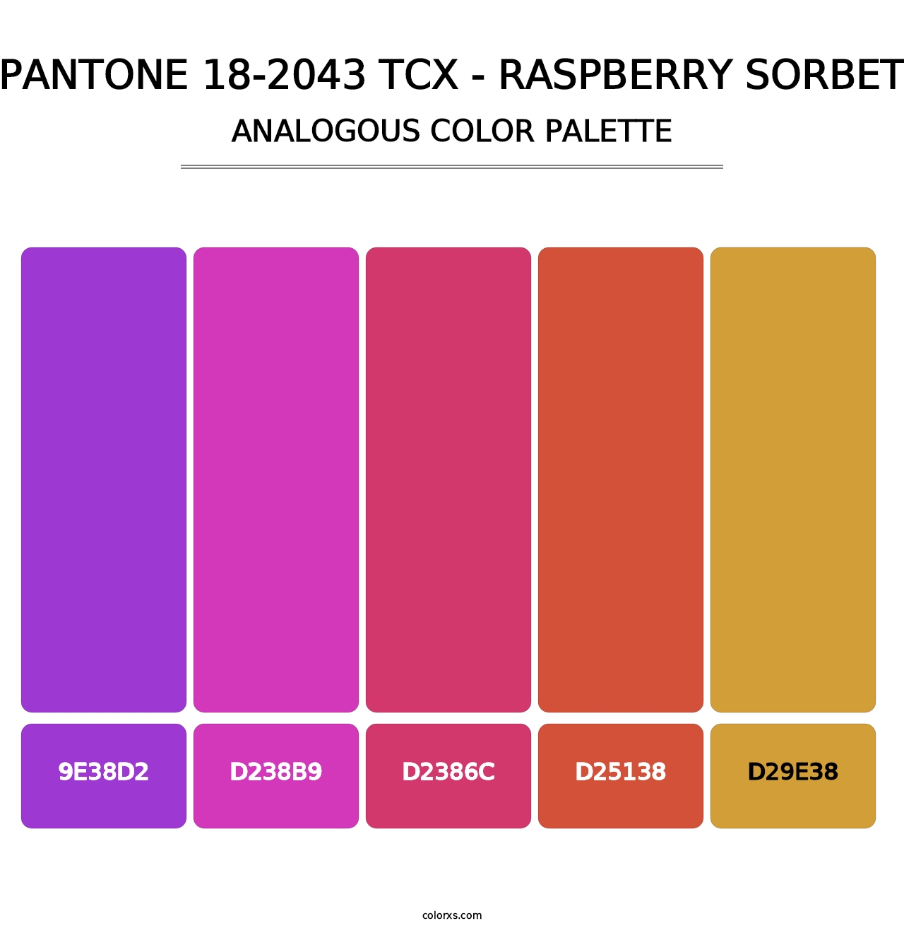 PANTONE 18-2043 TCX - Raspberry Sorbet - Analogous Color Palette