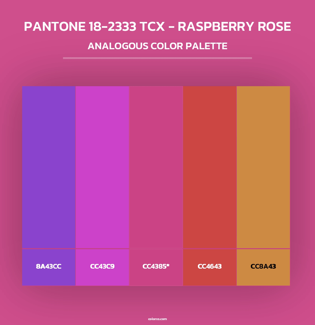 PANTONE 18-2333 TCX - Raspberry Rose - Analogous Color Palette