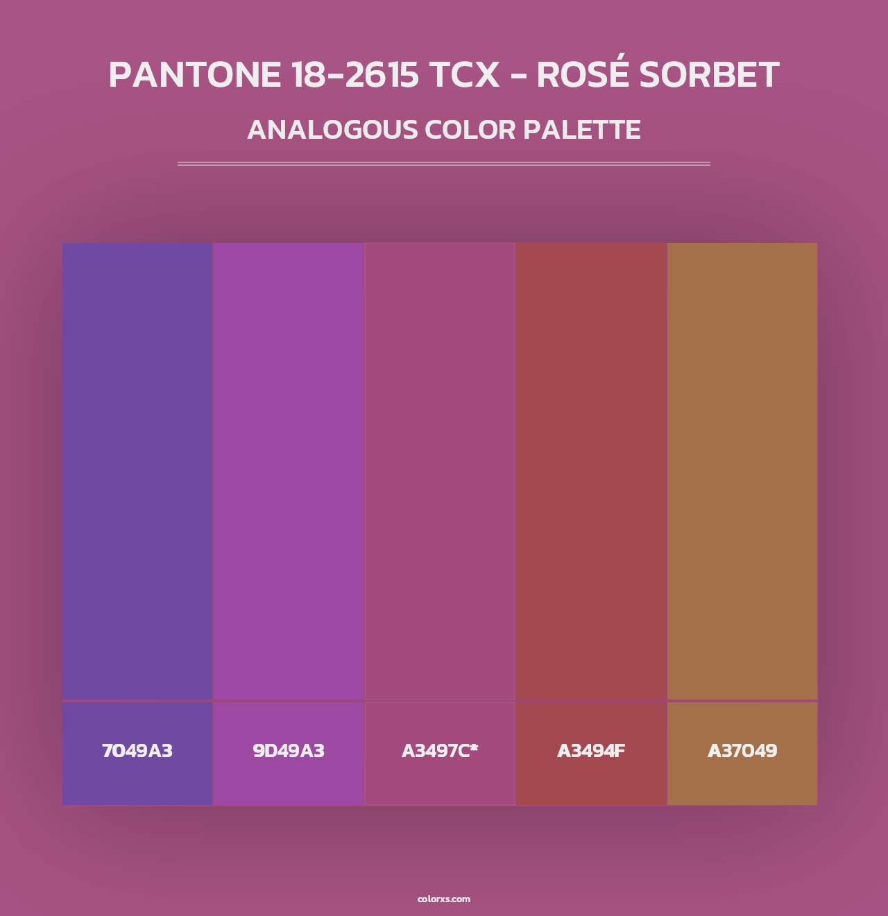 PANTONE 18-2615 TCX - Rosé Sorbet - Analogous Color Palette