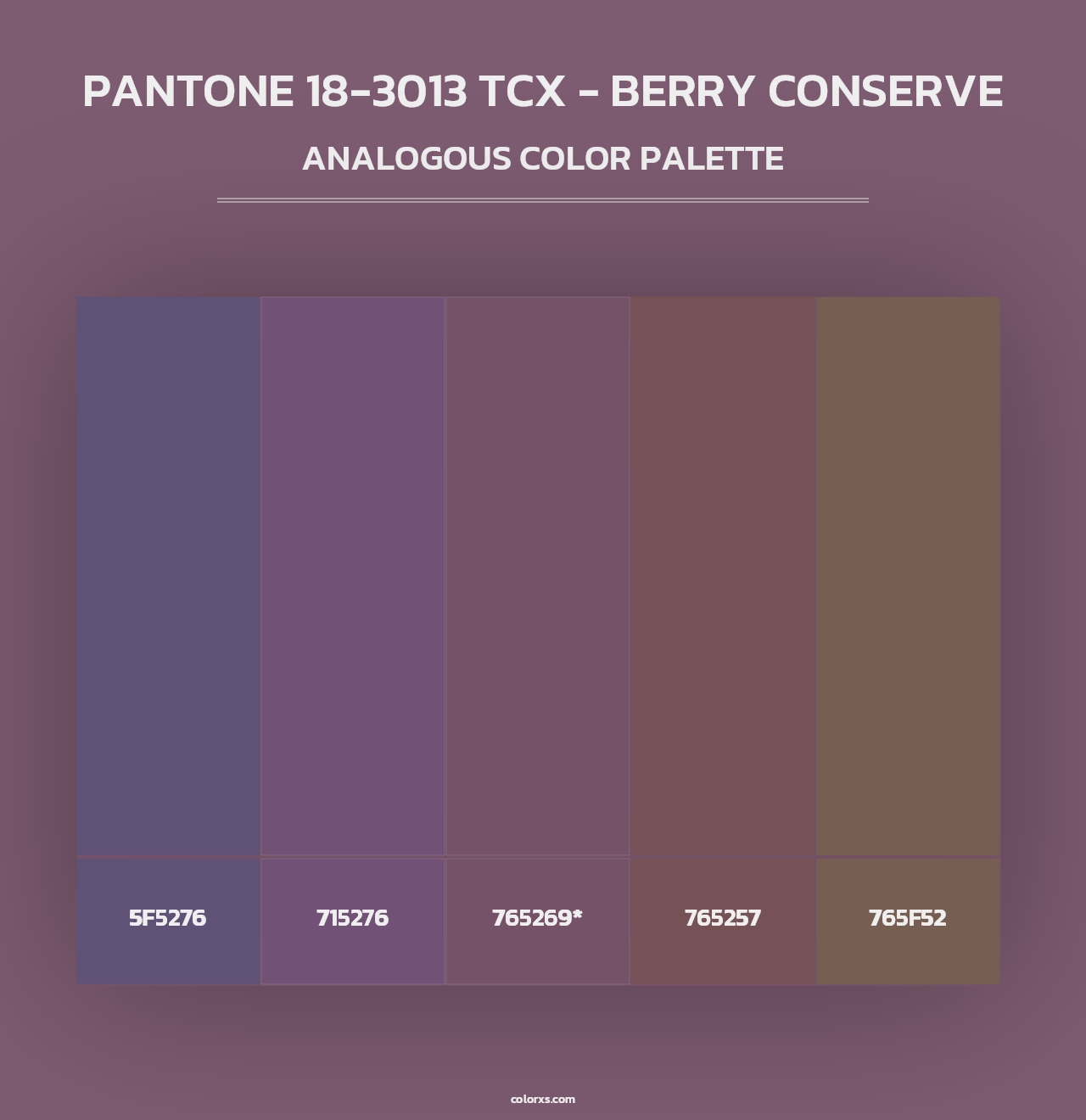 PANTONE 18-3013 TCX - Berry Conserve - Analogous Color Palette