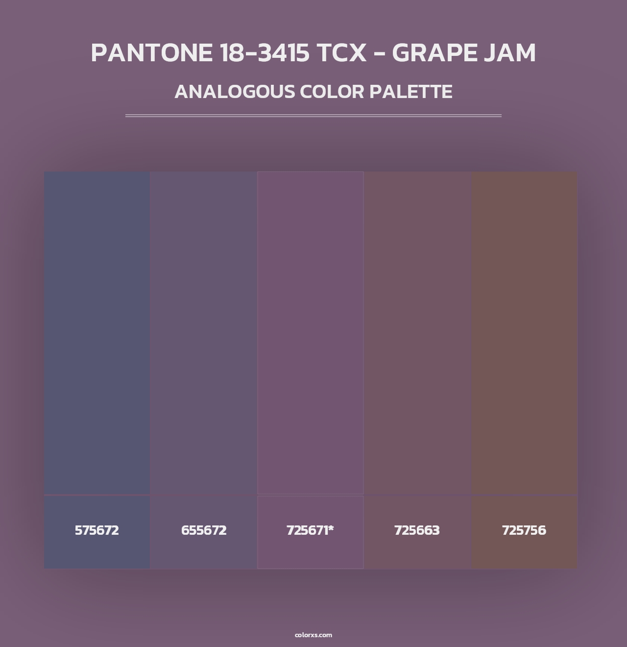 PANTONE 18-3415 TCX - Grape Jam - Analogous Color Palette