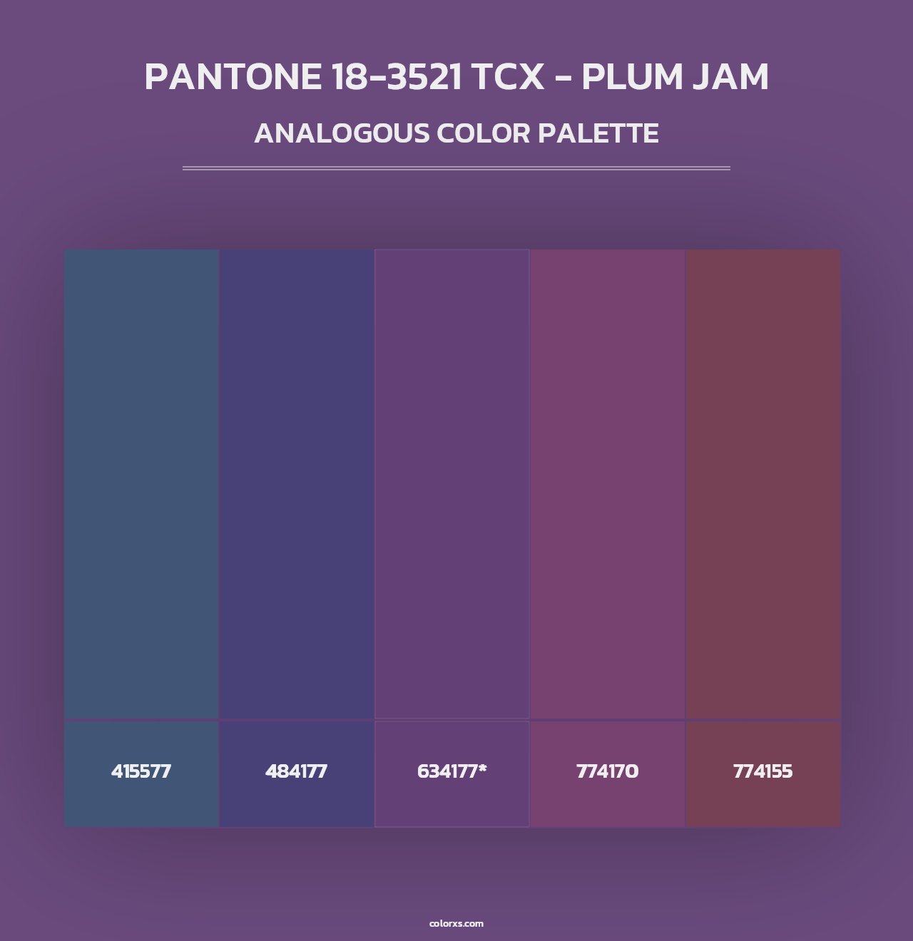 PANTONE 18-3521 TCX - Plum Jam - Analogous Color Palette