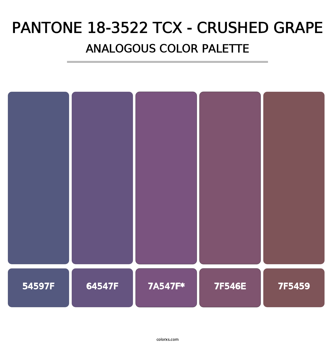 PANTONE 18-3522 TCX - Crushed Grape - Analogous Color Palette