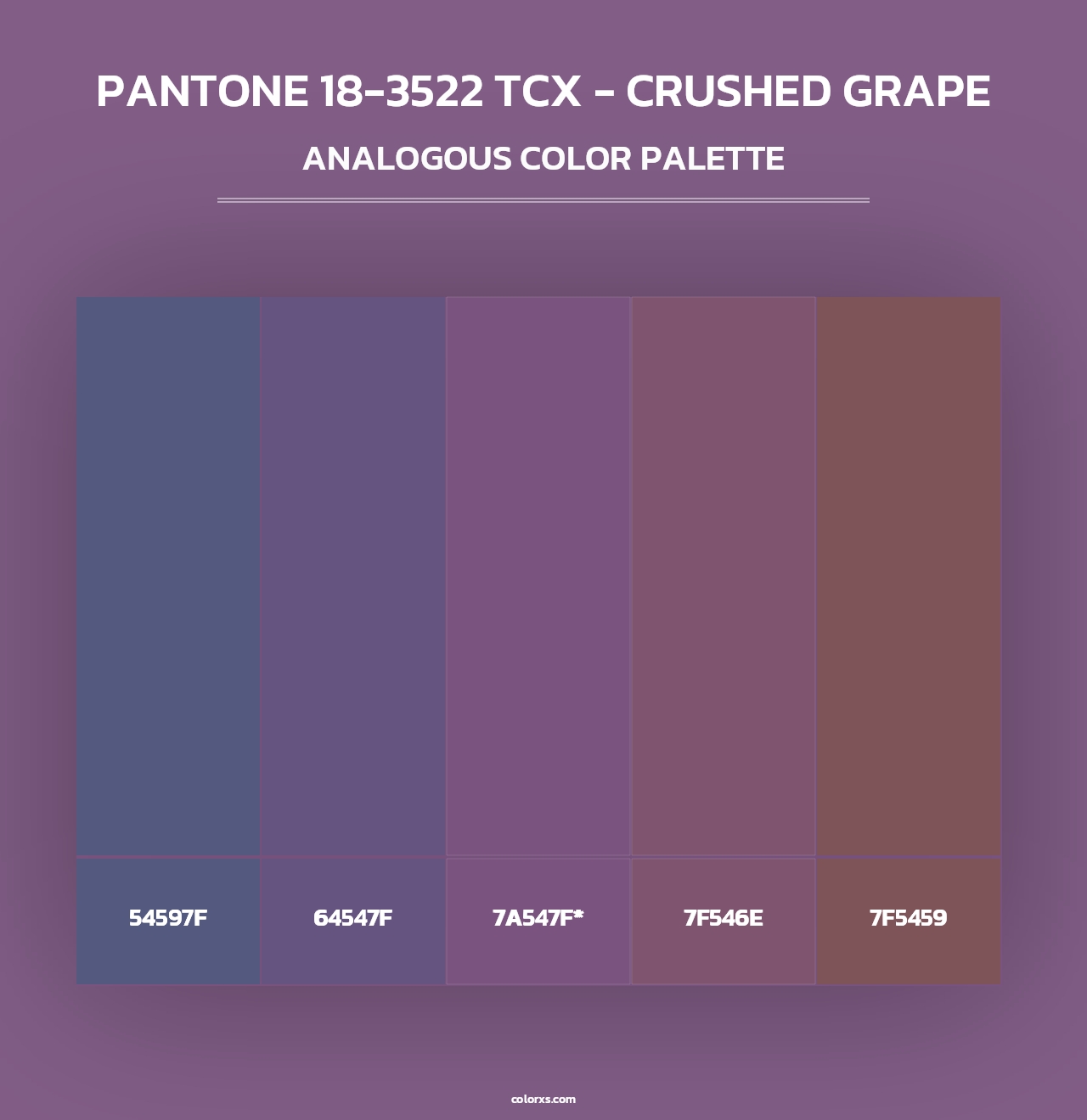 PANTONE 18-3522 TCX - Crushed Grape - Analogous Color Palette