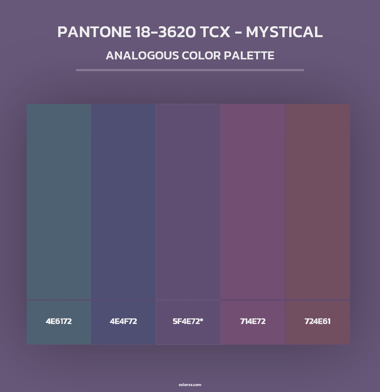 PANTONE 18-3620 TCX - Mystical - Analogous Color Palette