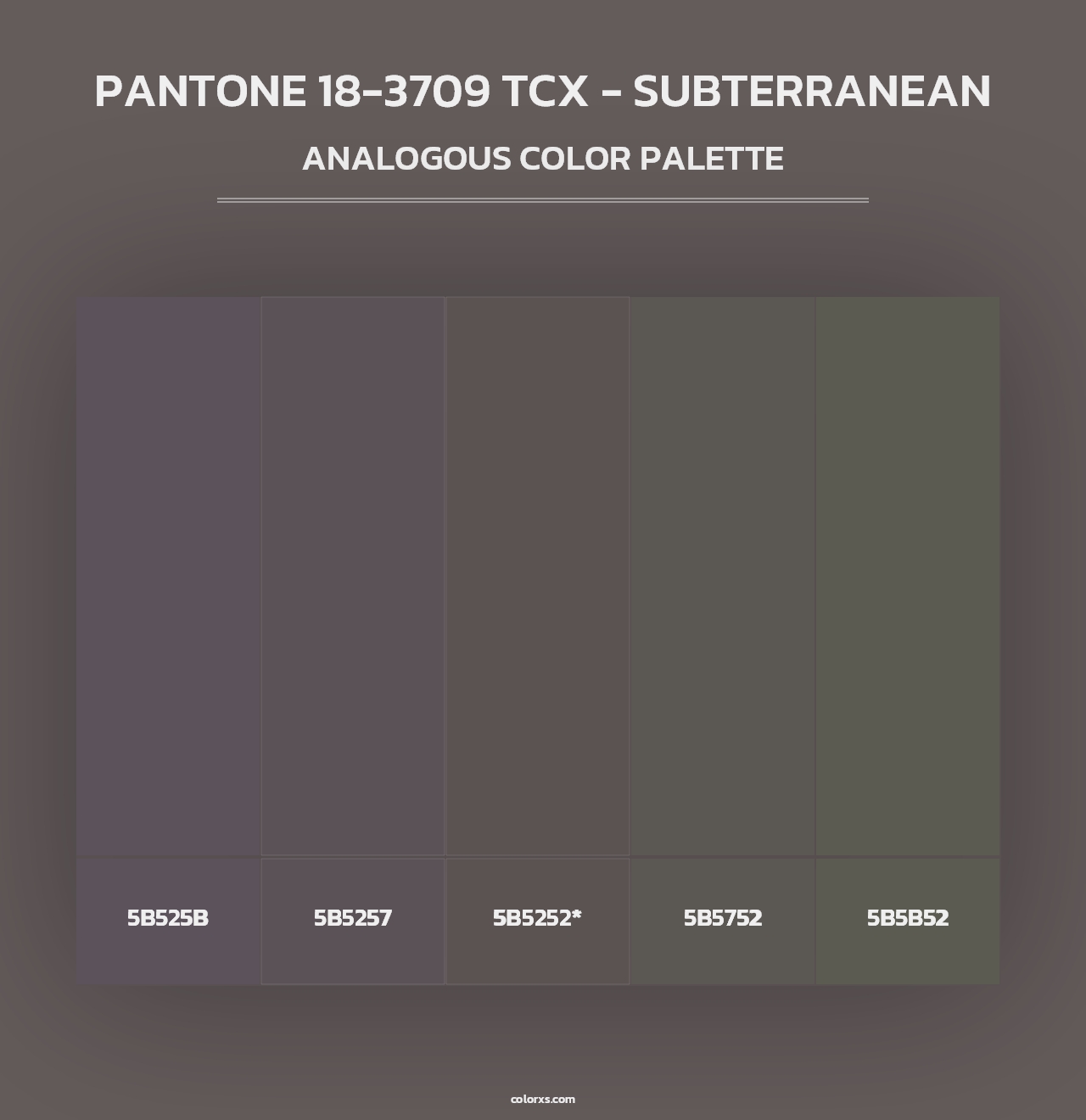 PANTONE 18-3709 TCX - Subterranean - Analogous Color Palette