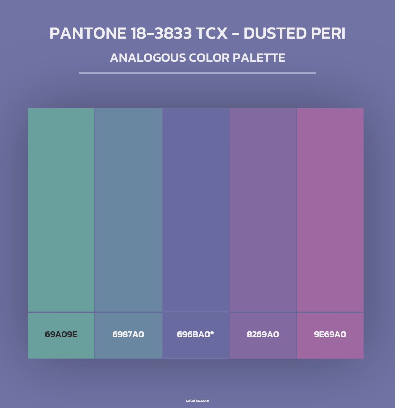 PANTONE 18-3833 TCX - Dusted Peri - Analogous Color Palette