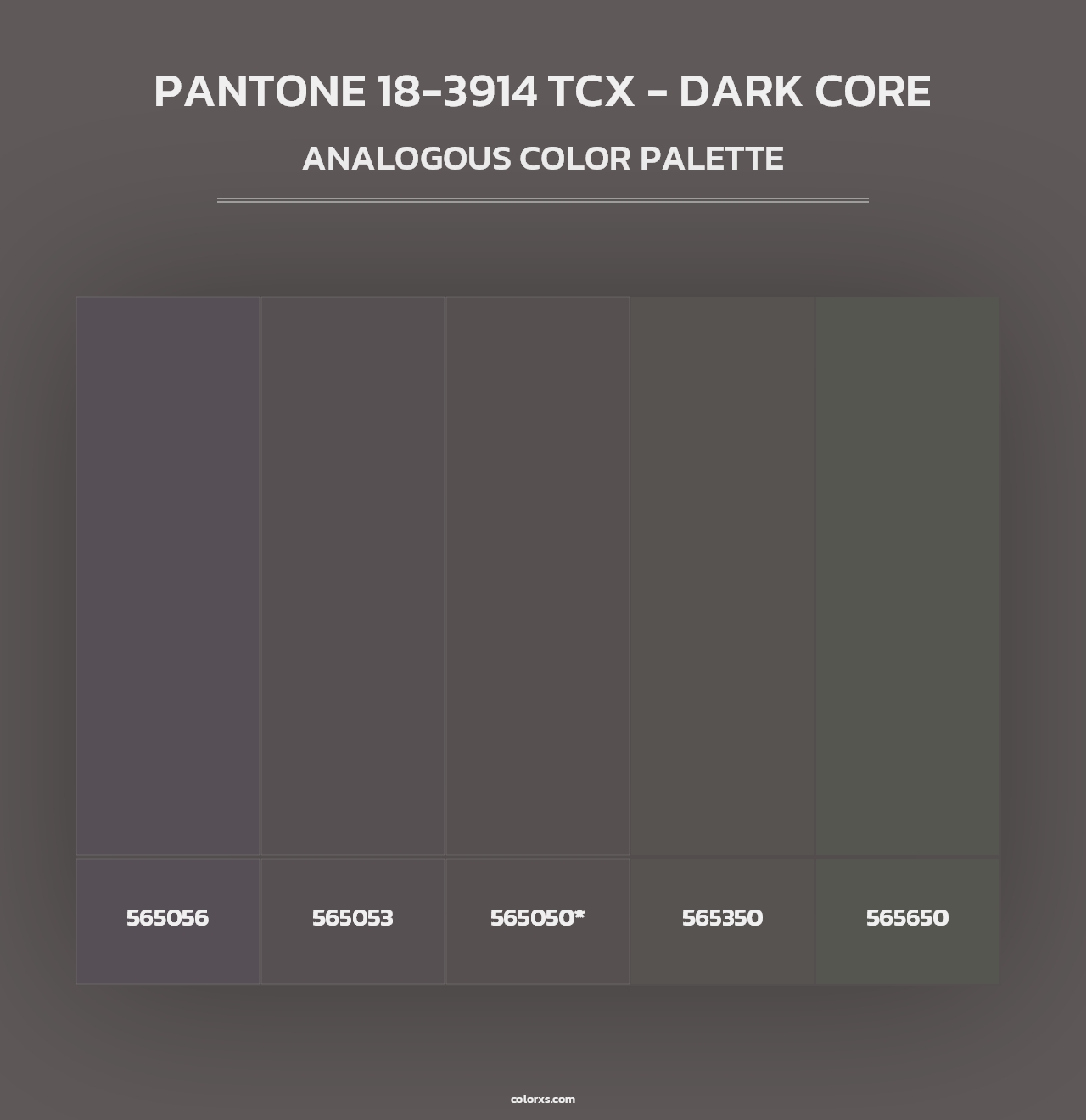 PANTONE 18-3914 TCX - Dark Core - Analogous Color Palette