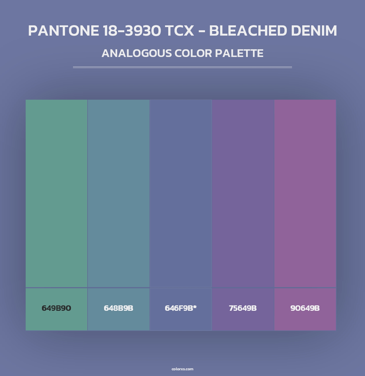 PANTONE 18-3930 TCX - Bleached Denim - Analogous Color Palette