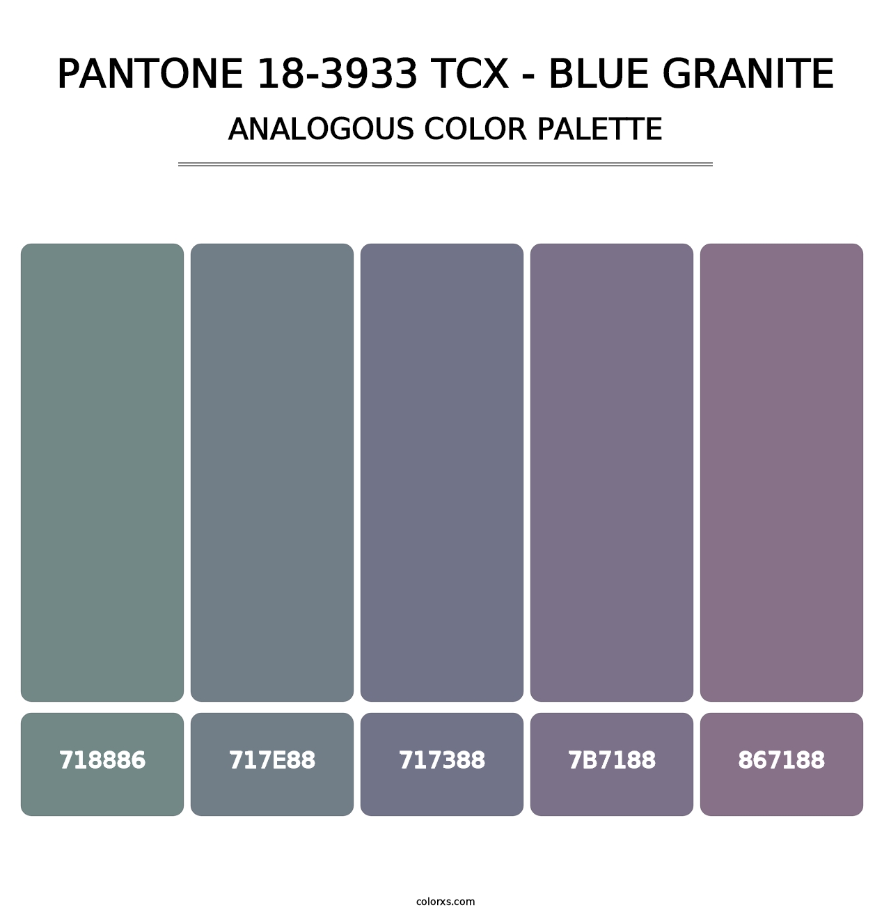 PANTONE 18-3933 TCX - Blue Granite - Analogous Color Palette