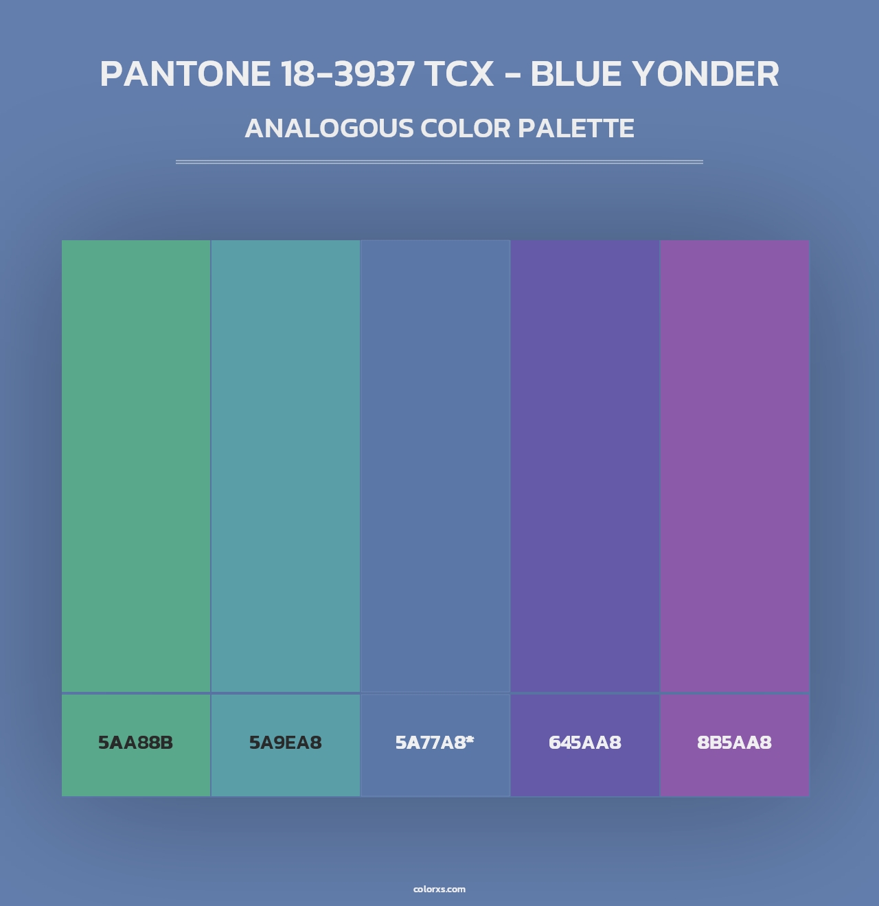 PANTONE 18-3937 TCX - Blue Yonder - Analogous Color Palette