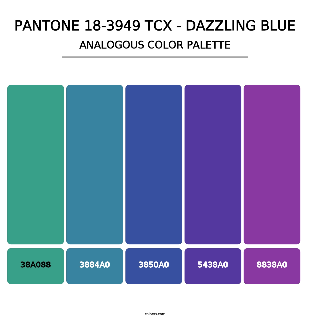 PANTONE 18-3949 TCX - Dazzling Blue - Analogous Color Palette