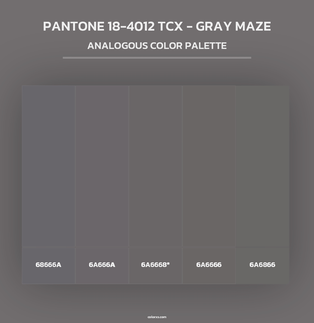 PANTONE 18-4012 TCX - Gray Maze - Analogous Color Palette