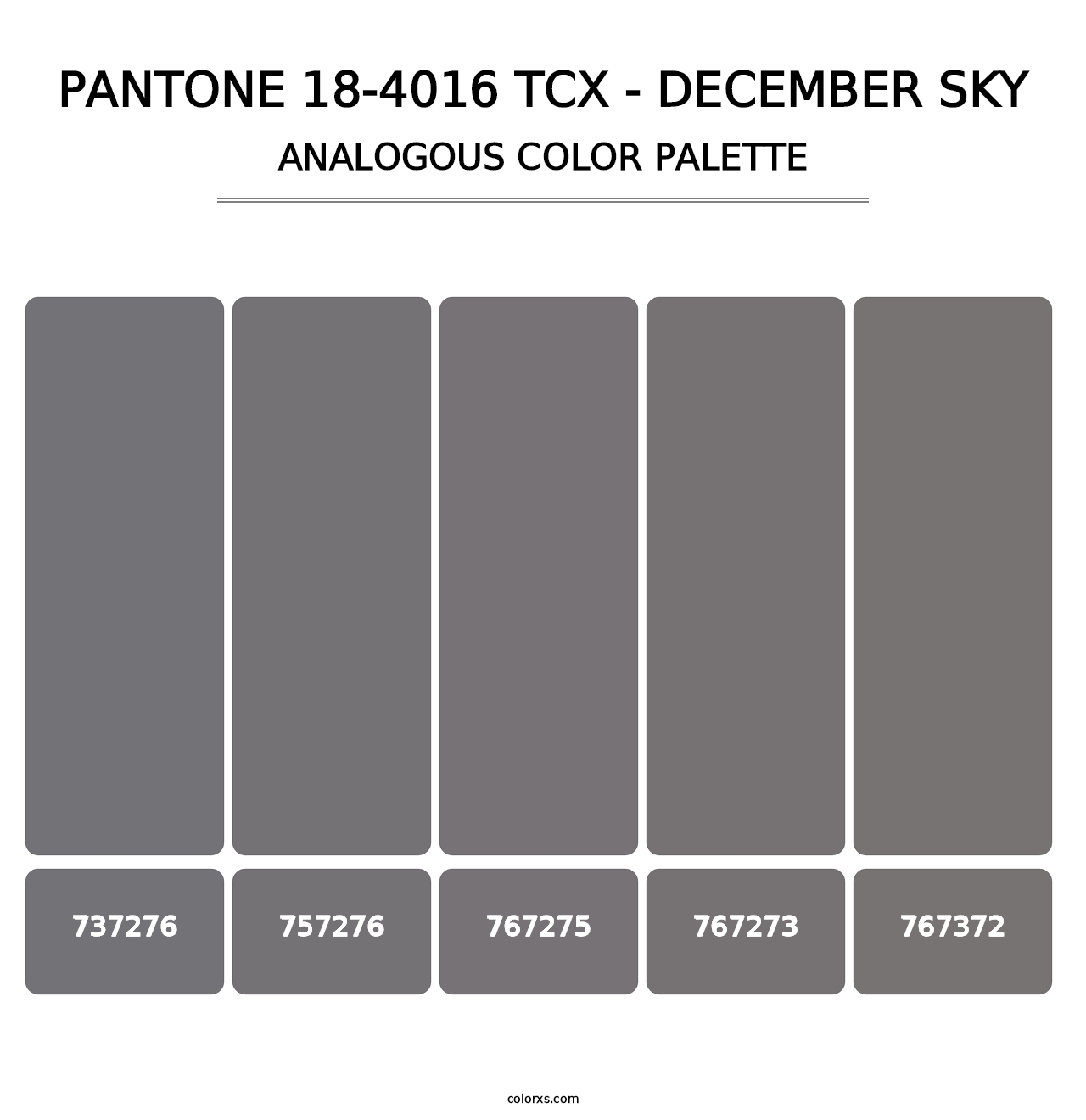 PANTONE 18-4016 TCX - December Sky - Analogous Color Palette