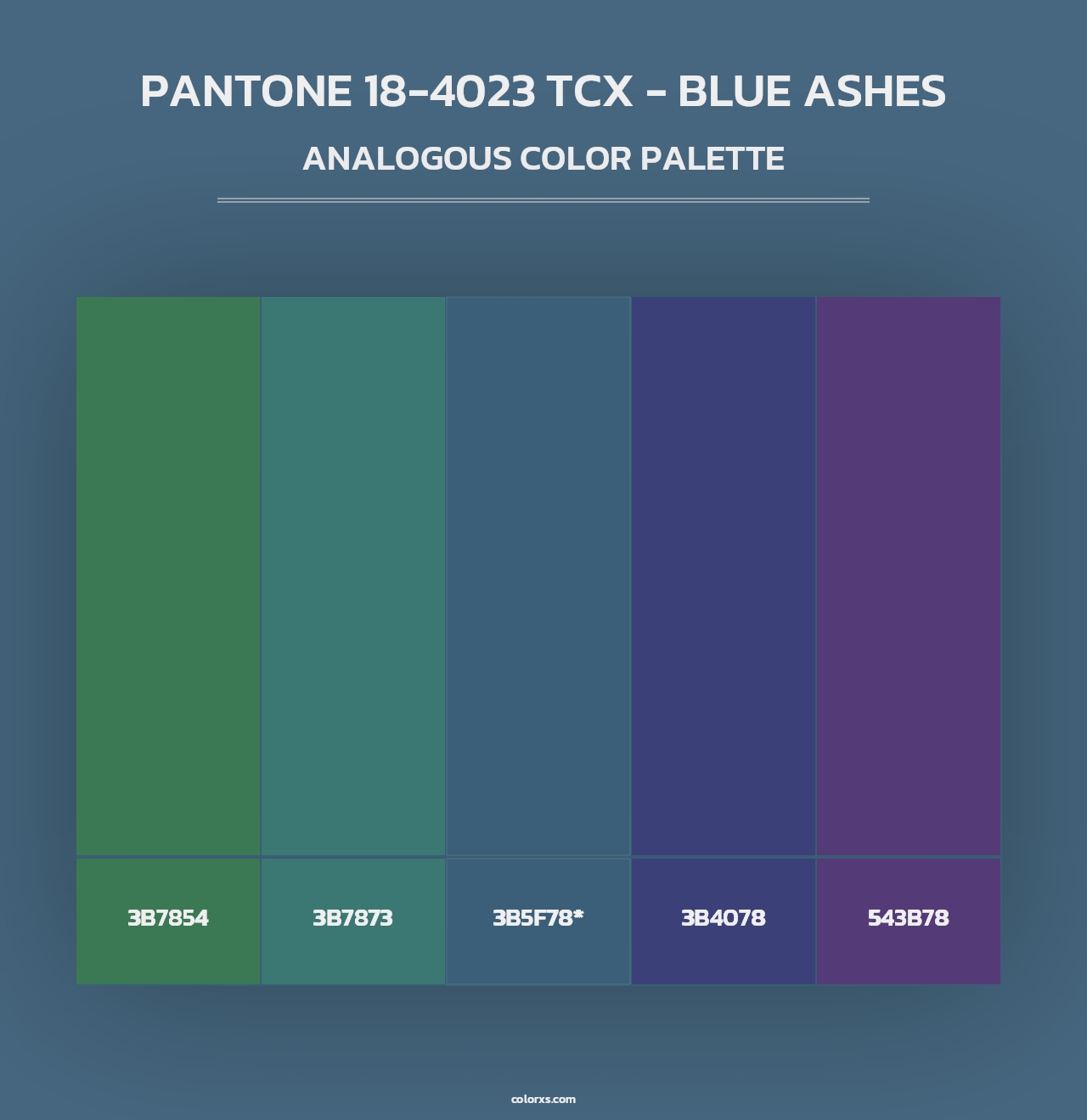 PANTONE 18-4023 TCX - Blue Ashes - Analogous Color Palette