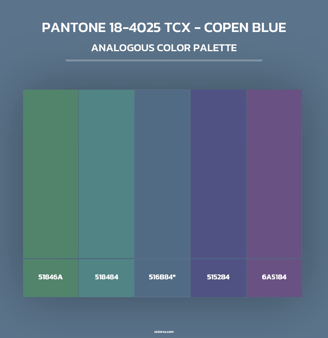 PANTONE 18-4025 TCX - Copen Blue - Analogous Color Palette