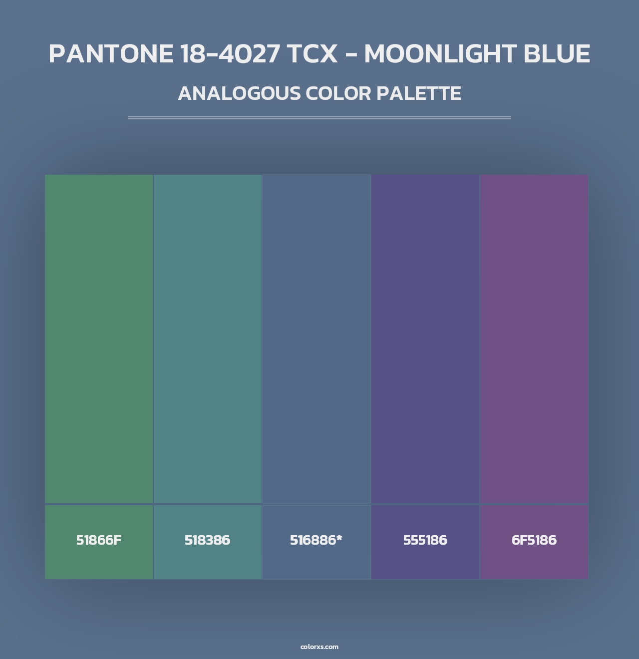 PANTONE 18-4027 TCX - Moonlight Blue - Analogous Color Palette