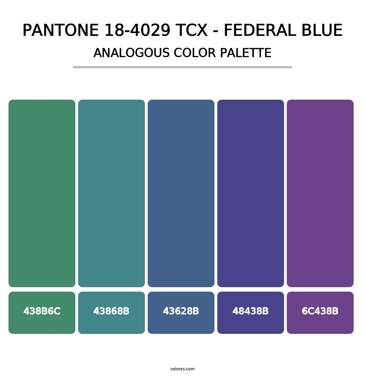 PANTONE 18-4029 TCX - Federal Blue - Analogous Color Palette