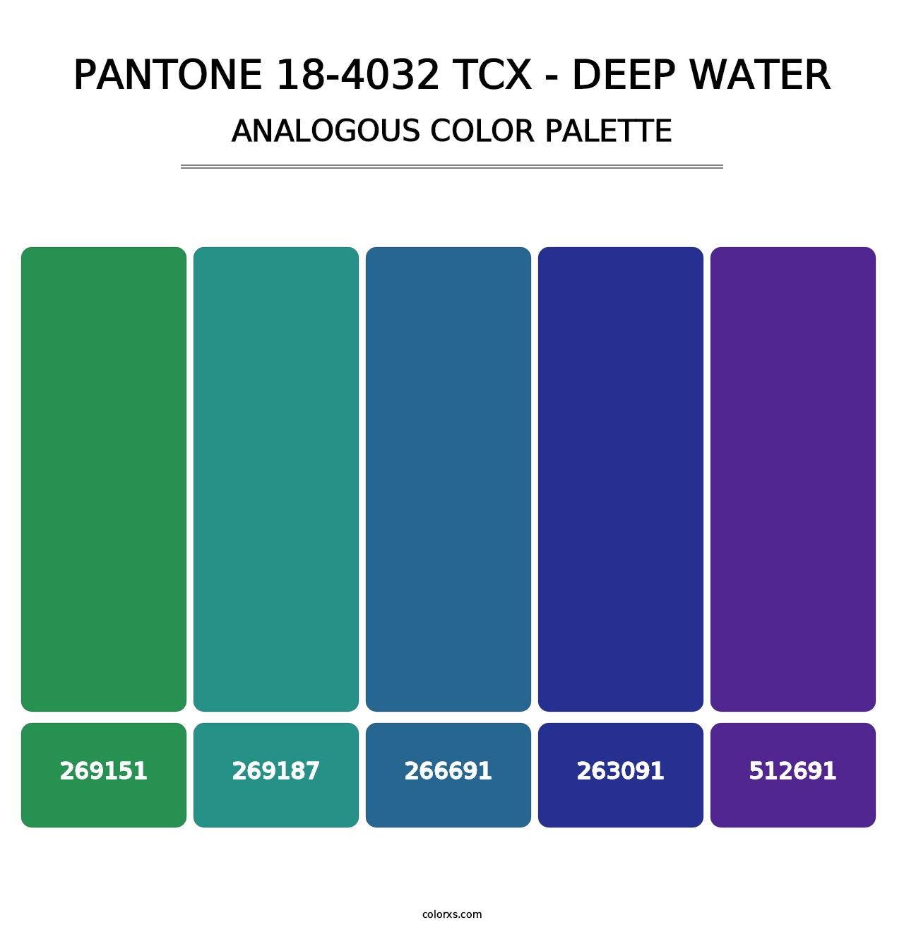 PANTONE 18-4032 TCX - Deep Water - Analogous Color Palette