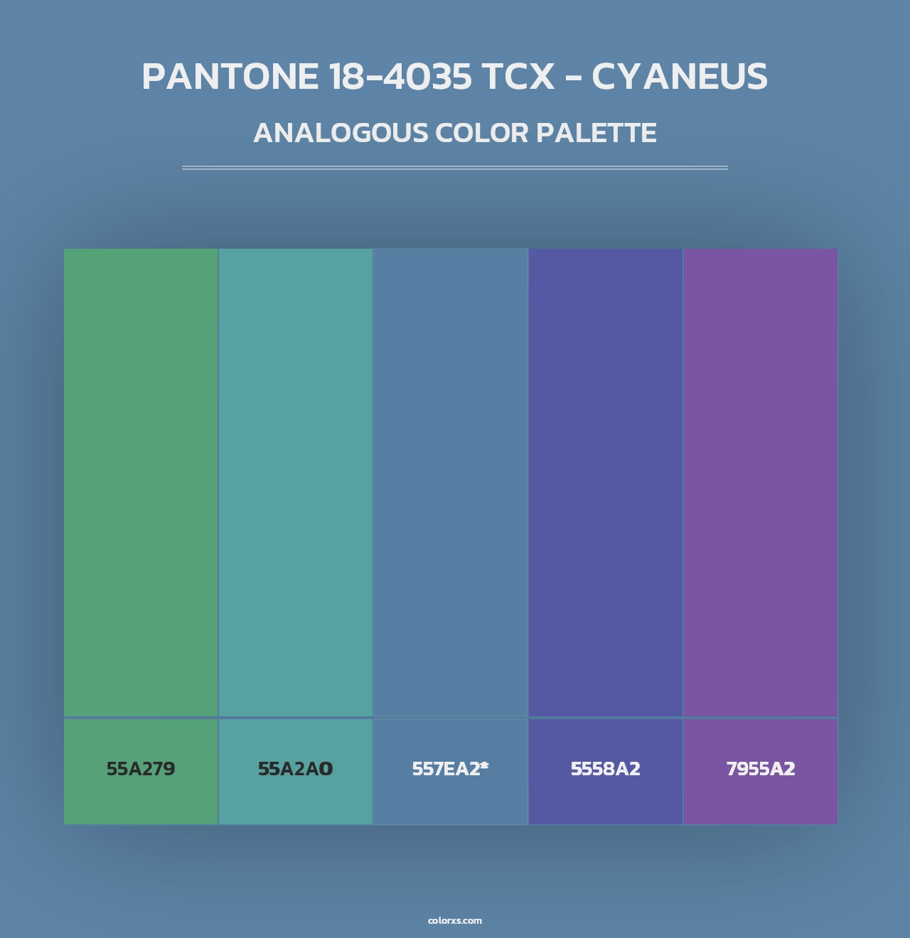 PANTONE 18-4035 TCX - Cyaneus - Analogous Color Palette