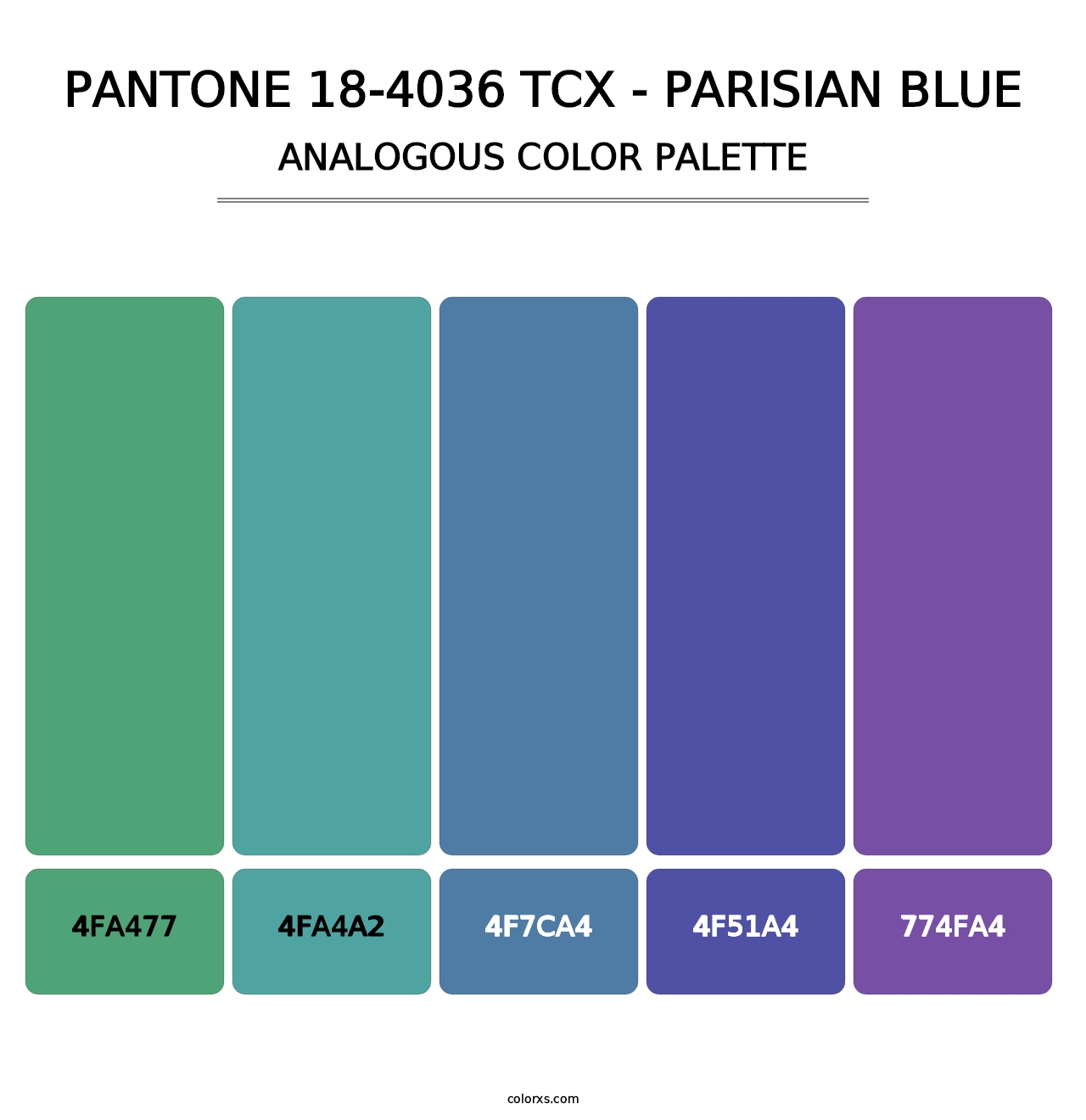 PANTONE 18-4036 TCX - Parisian Blue - Analogous Color Palette