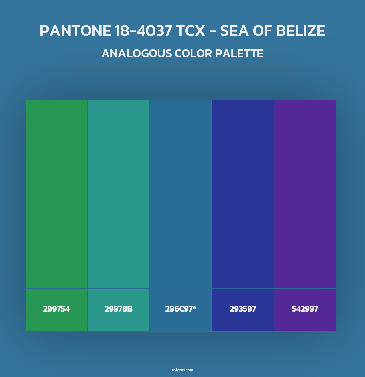 PANTONE 18-4037 TCX - Sea of Belize - Analogous Color Palette