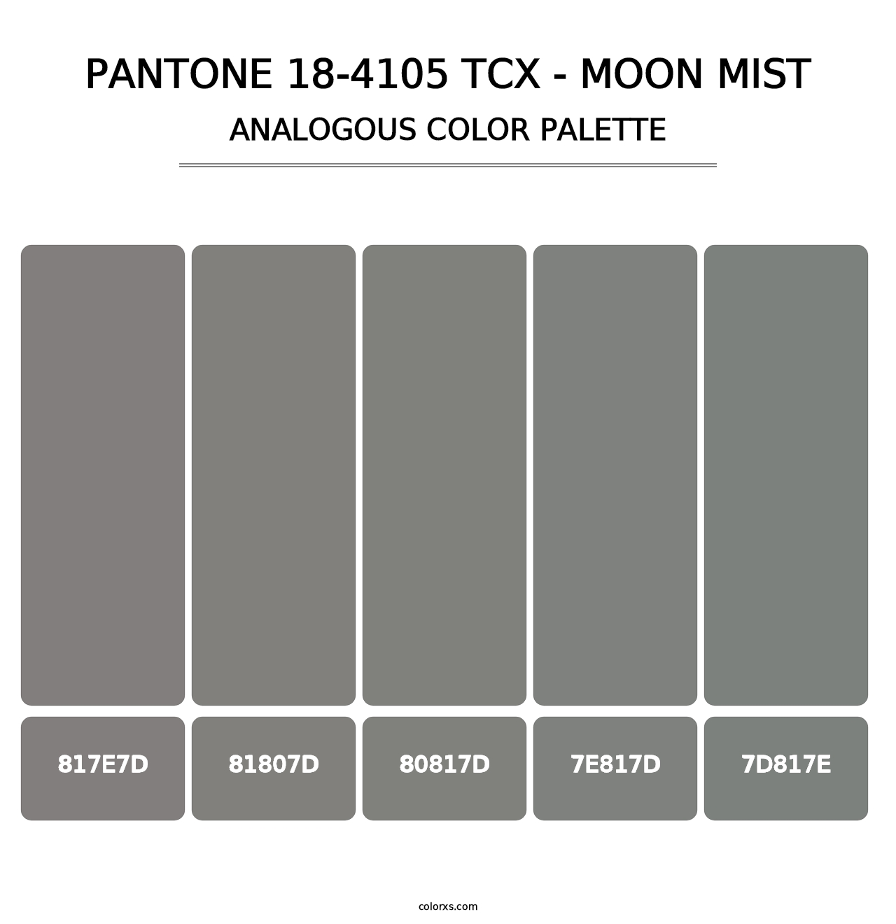 PANTONE 18-4105 TCX - Moon Mist - Analogous Color Palette