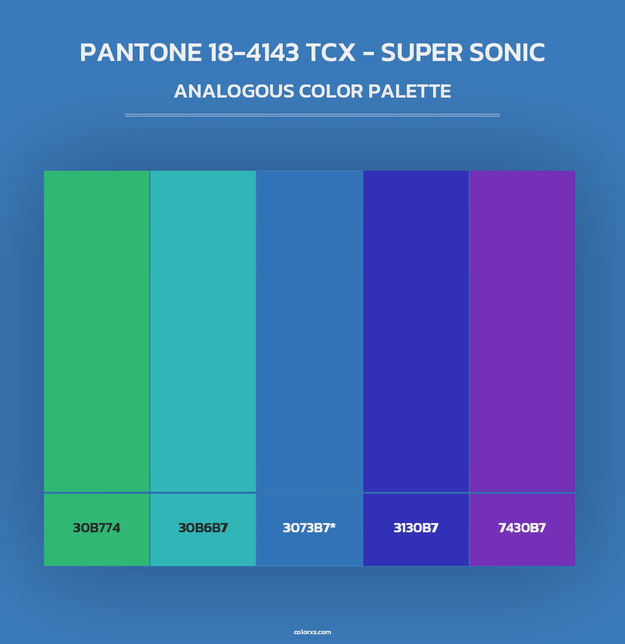 PANTONE 18-4143 TCX - Super Sonic - Analogous Color Palette