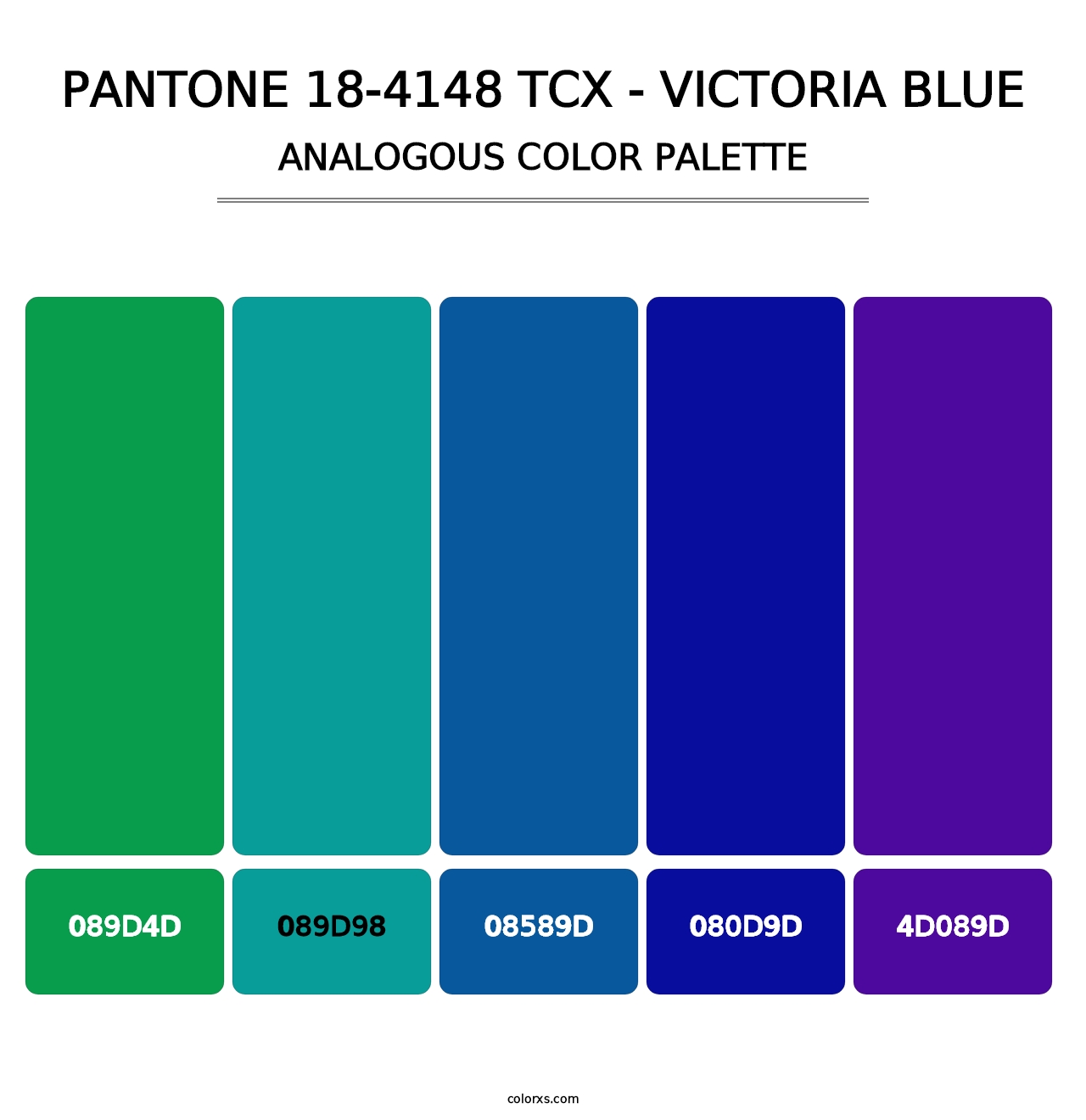 PANTONE 18-4148 TCX - Victoria Blue - Analogous Color Palette