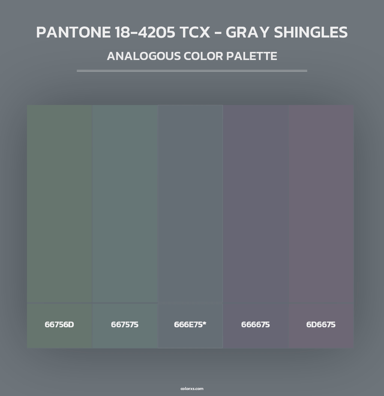 PANTONE 18-4205 TCX - Gray Shingles - Analogous Color Palette