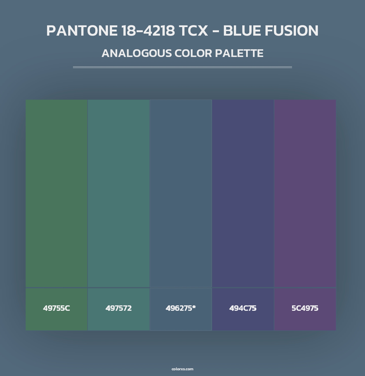 PANTONE 18-4218 TCX - Blue Fusion - Analogous Color Palette