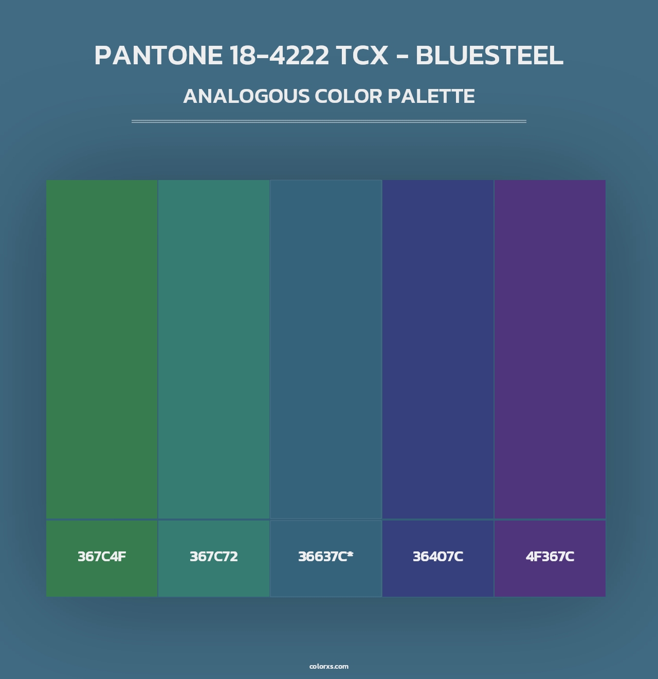 PANTONE 18-4222 TCX - Bluesteel - Analogous Color Palette
