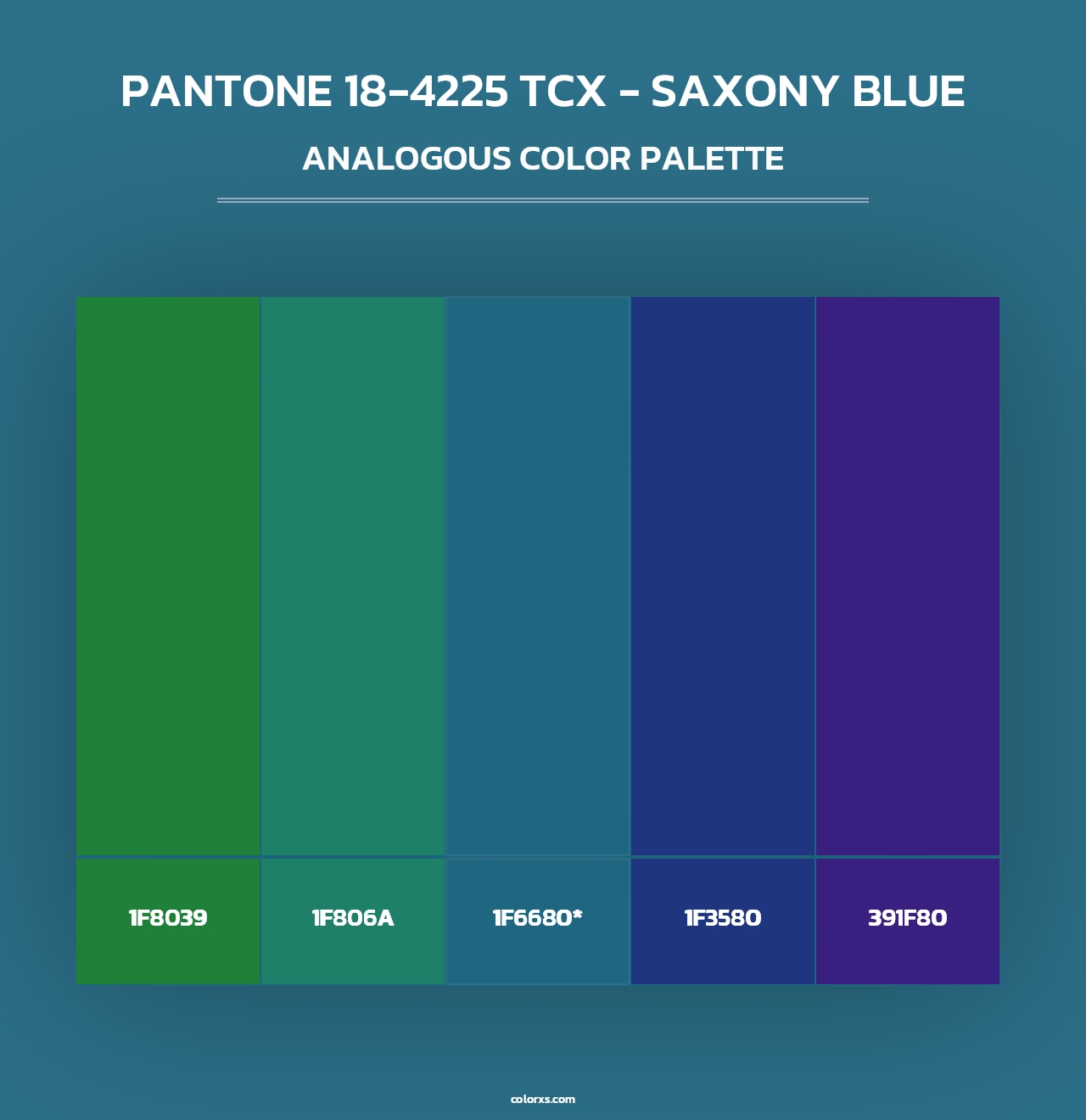 PANTONE 18-4225 TCX - Saxony Blue - Analogous Color Palette