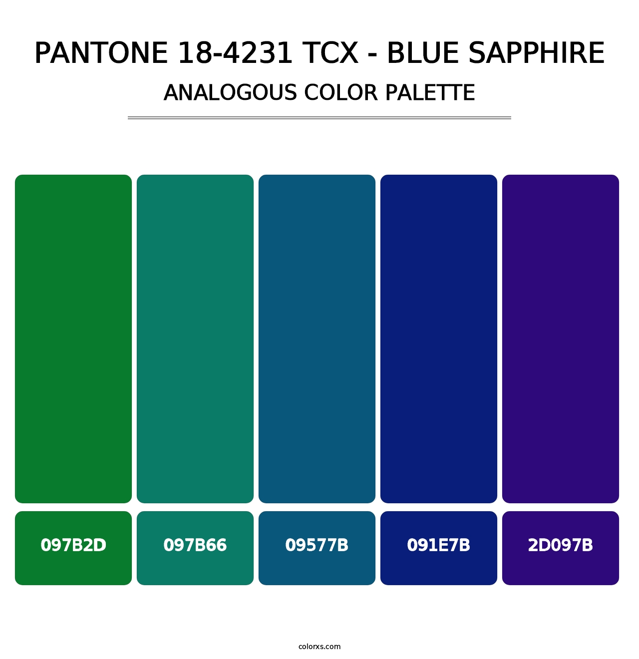 PANTONE 18-4231 TCX - Blue Sapphire - Analogous Color Palette