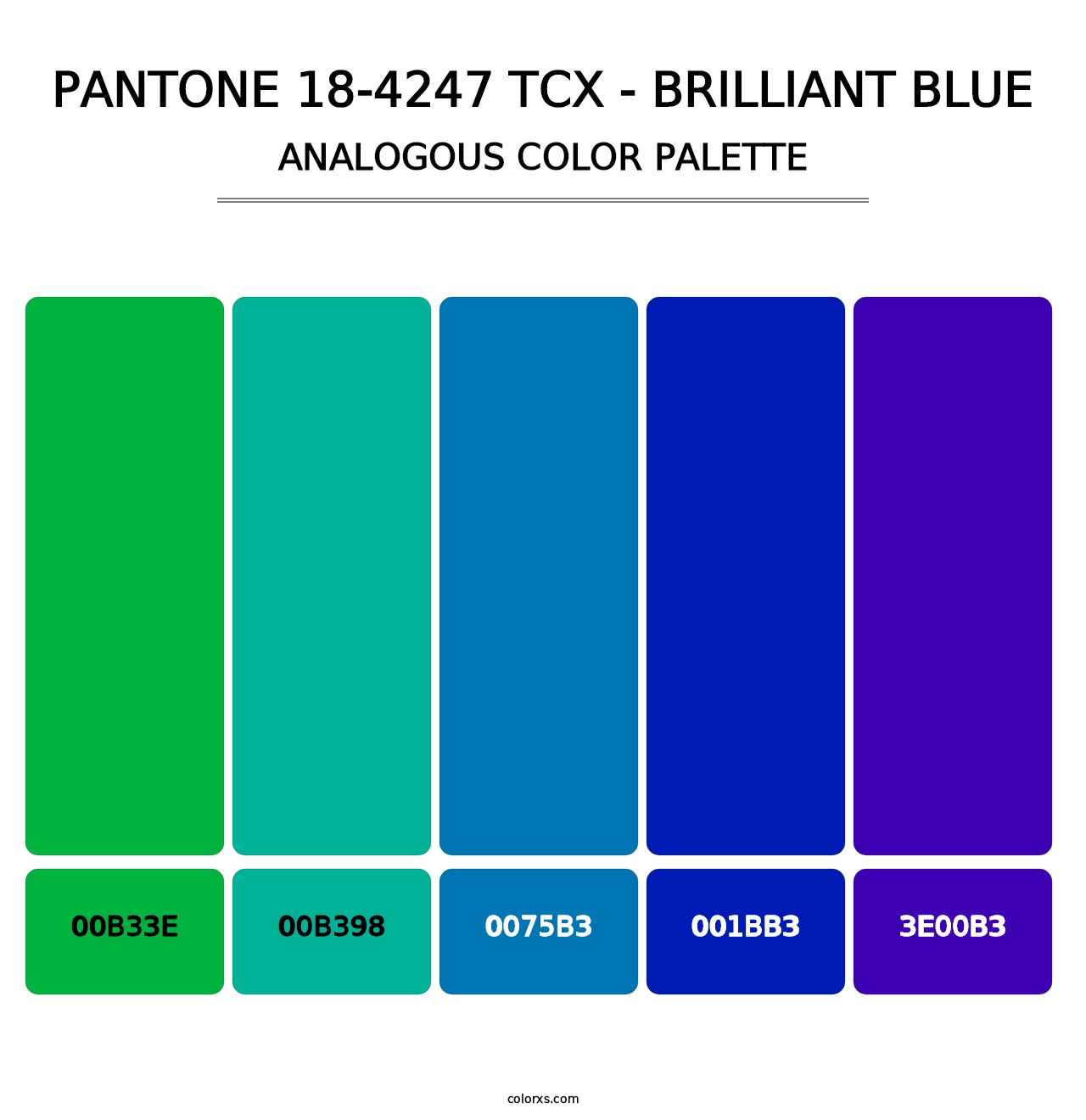 PANTONE 18-4247 TCX - Brilliant Blue - Analogous Color Palette