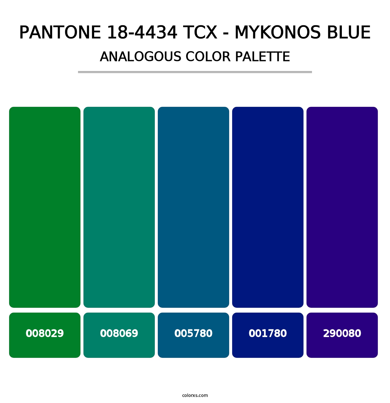 PANTONE 18-4434 TCX - Mykonos Blue - Analogous Color Palette