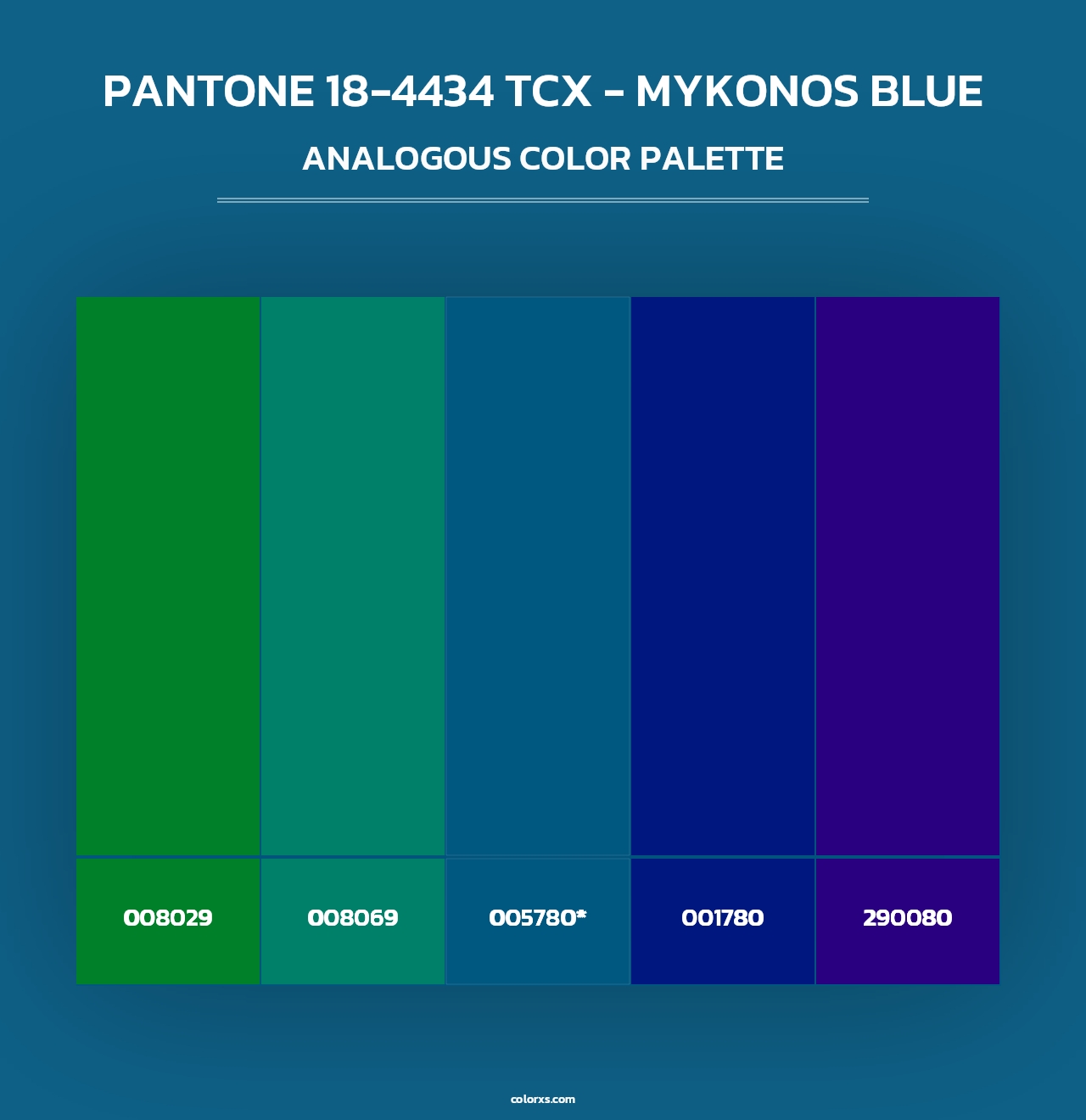 PANTONE 18-4434 TCX - Mykonos Blue - Analogous Color Palette