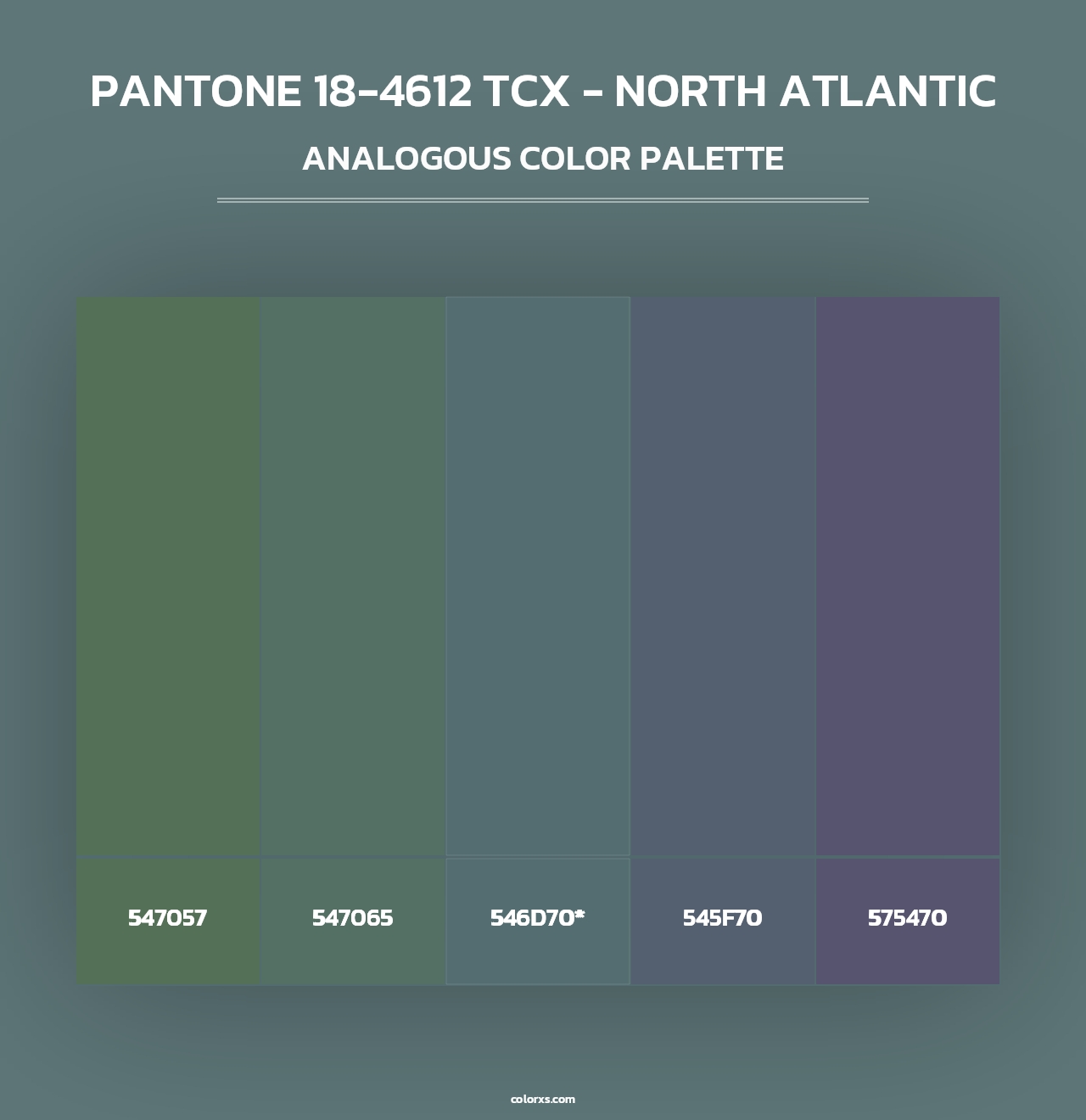 PANTONE 18-4612 TCX - North Atlantic - Analogous Color Palette