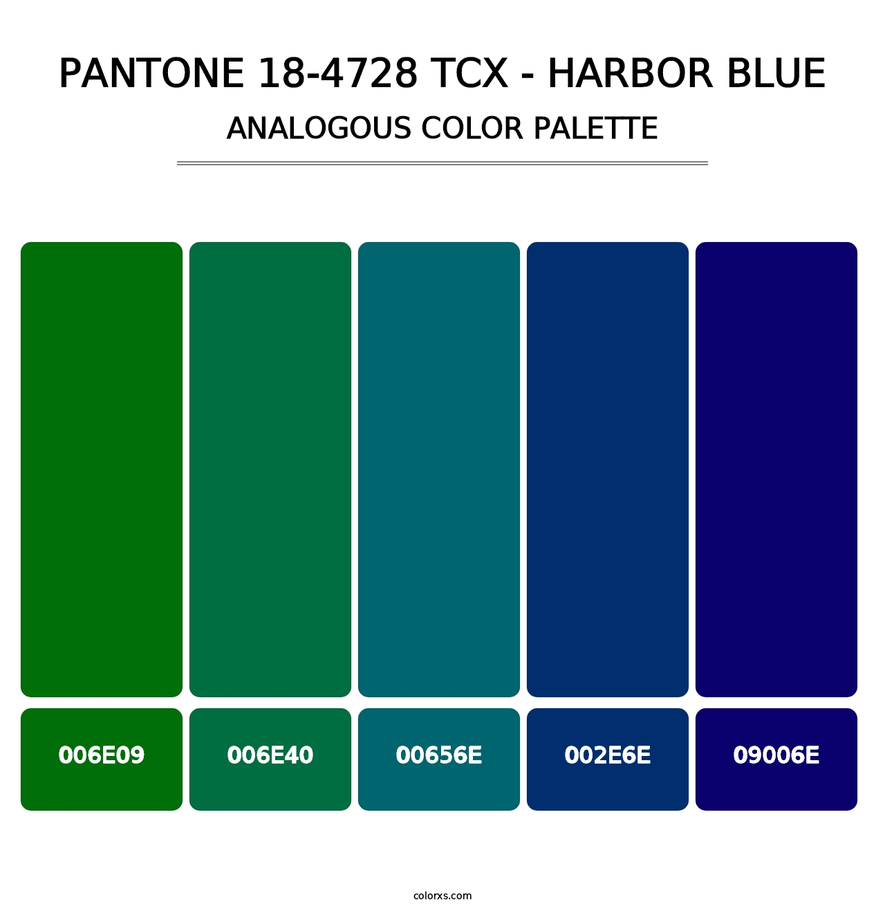 PANTONE 18-4728 TCX - Harbor Blue - Analogous Color Palette