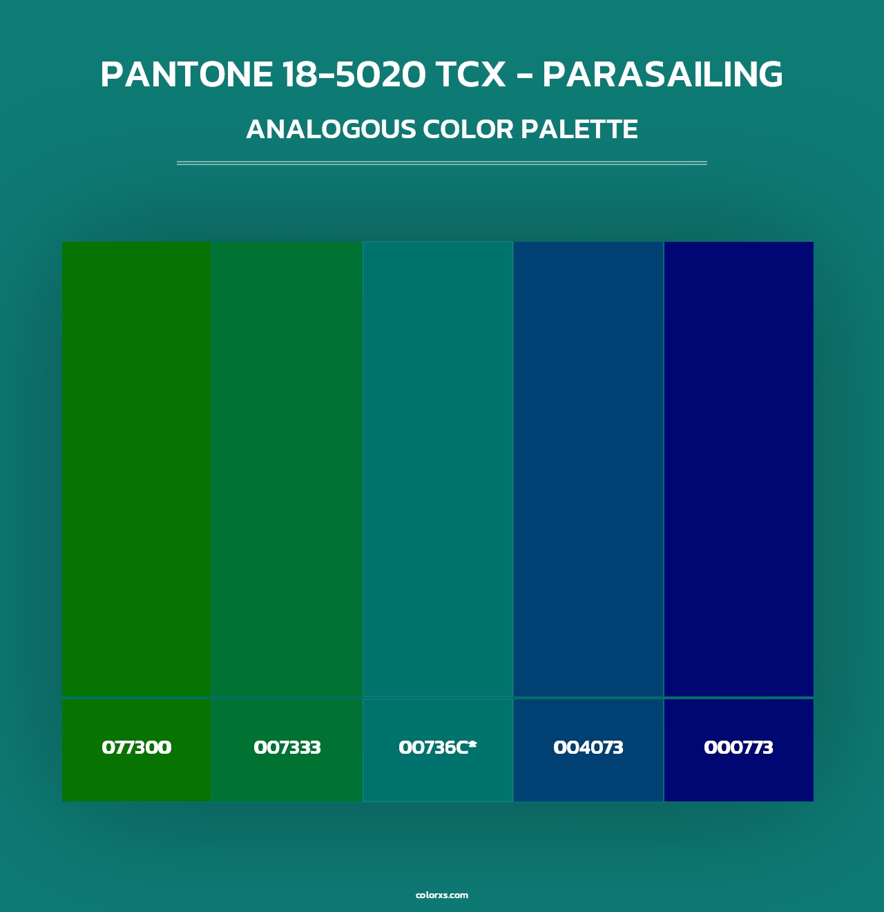 PANTONE 18-5020 TCX - Parasailing - Analogous Color Palette