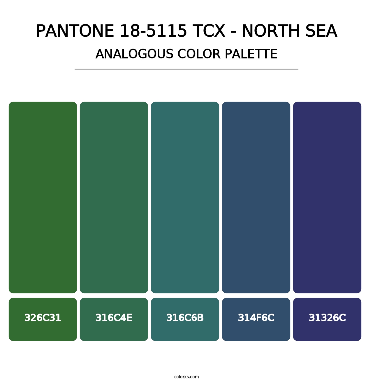 PANTONE 18-5115 TCX - North Sea - Analogous Color Palette