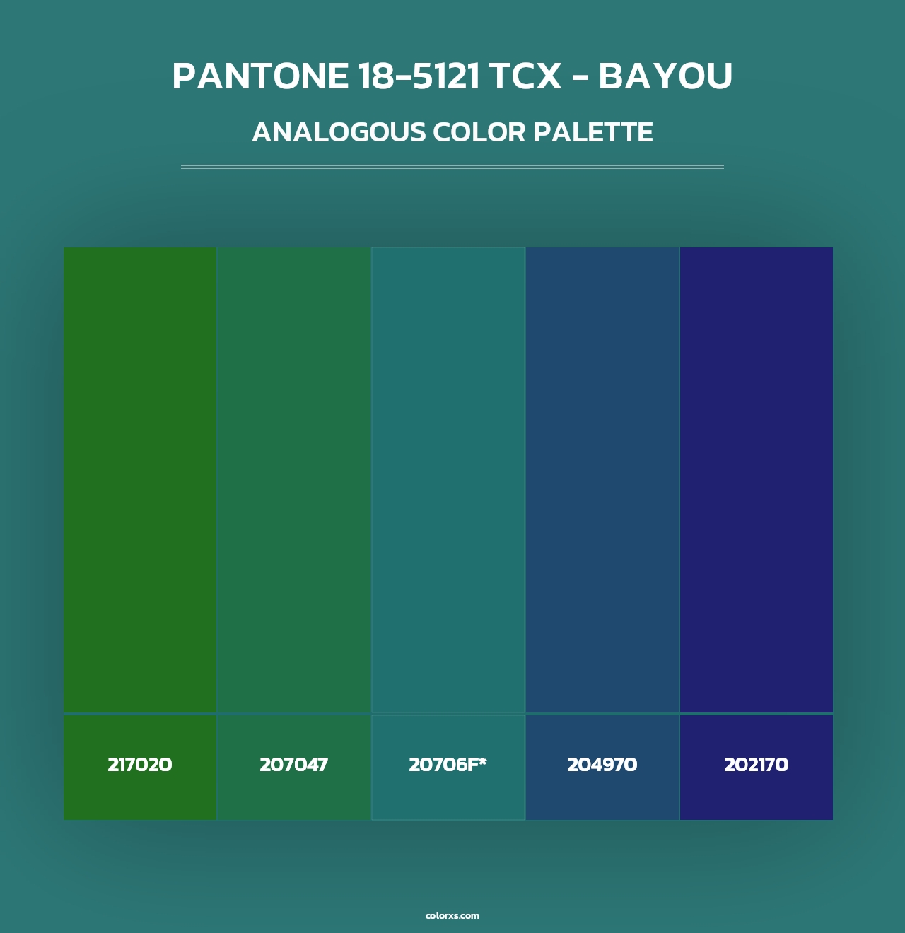 PANTONE 18-5121 TCX - Bayou - Analogous Color Palette