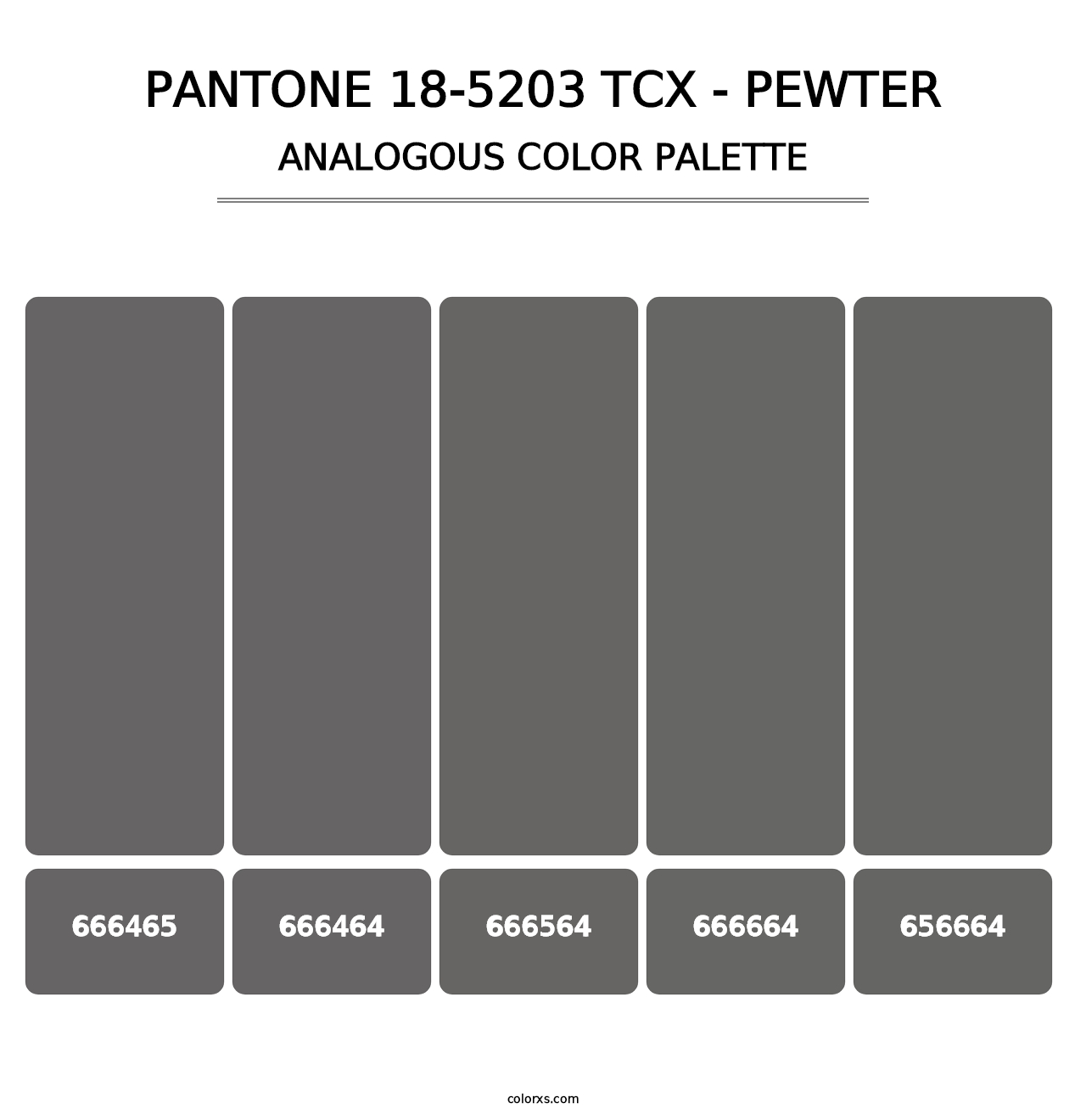 PANTONE 18-5203 TCX - Pewter - Analogous Color Palette