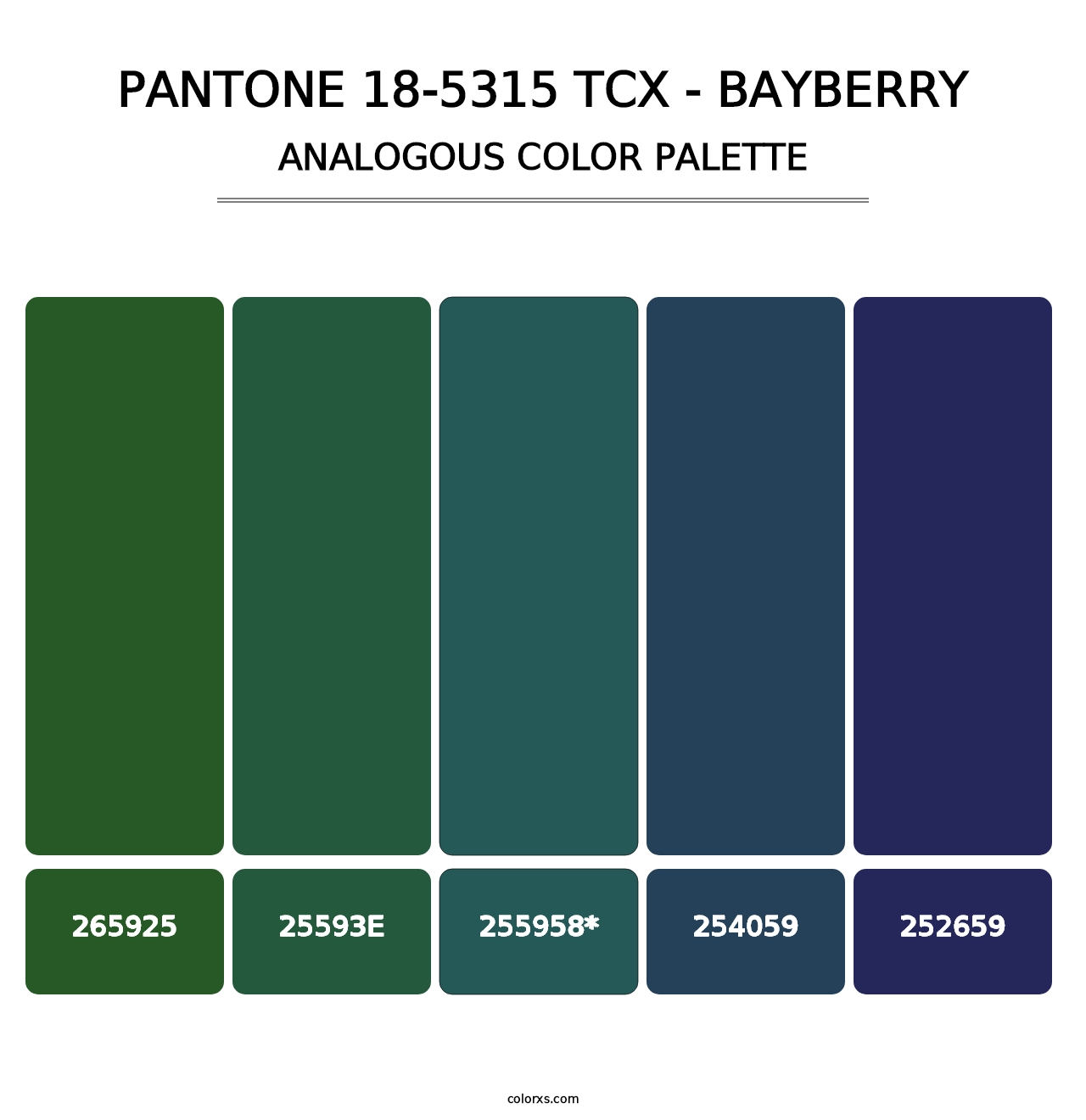 PANTONE 18-5315 TCX - Bayberry - Analogous Color Palette