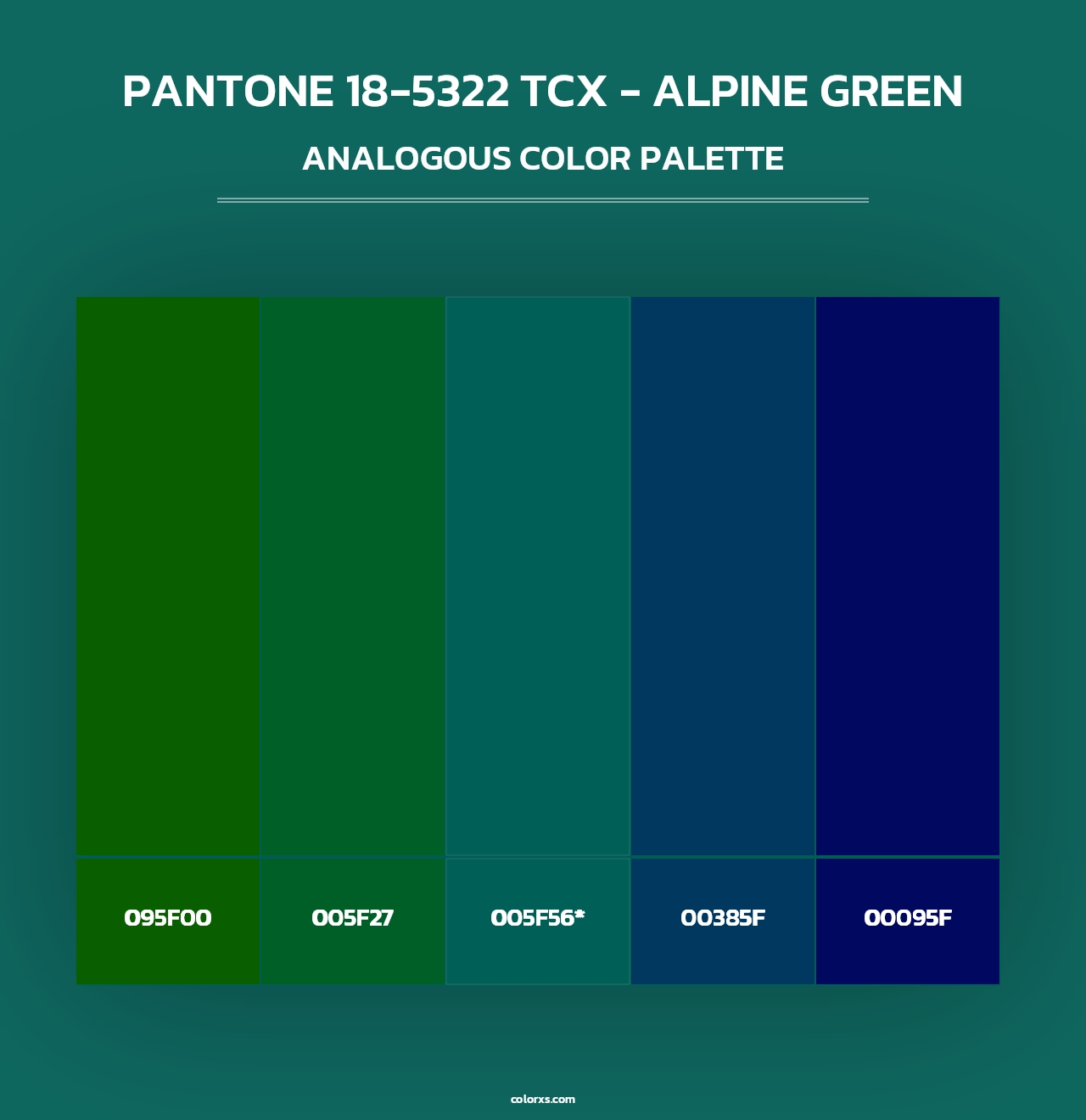 PANTONE 18-5322 TCX - Alpine Green - Analogous Color Palette