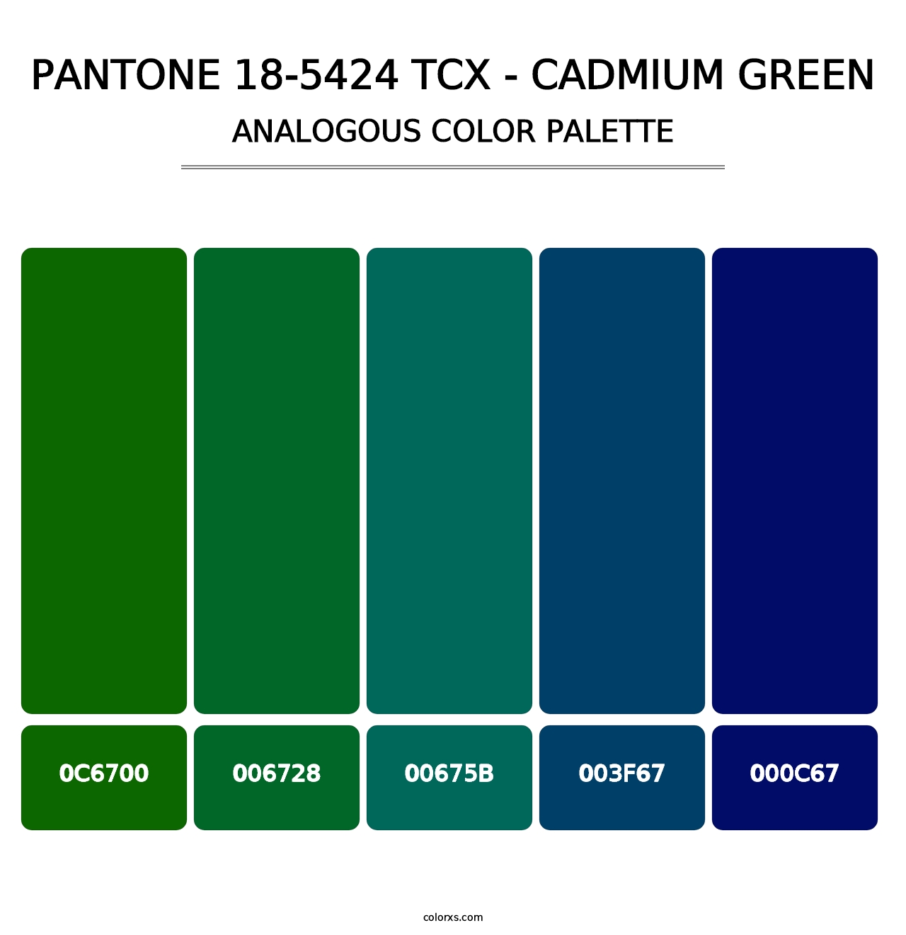 PANTONE 18-5424 TCX - Cadmium Green - Analogous Color Palette