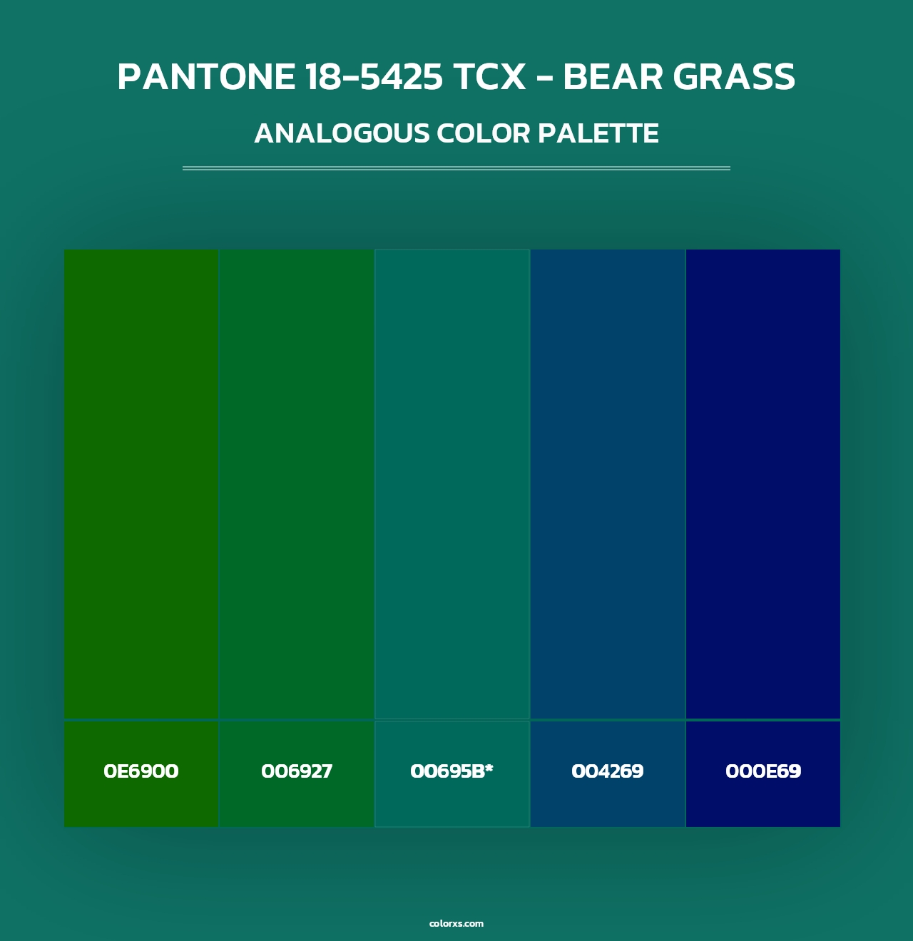 PANTONE 18-5425 TCX - Bear Grass - Analogous Color Palette