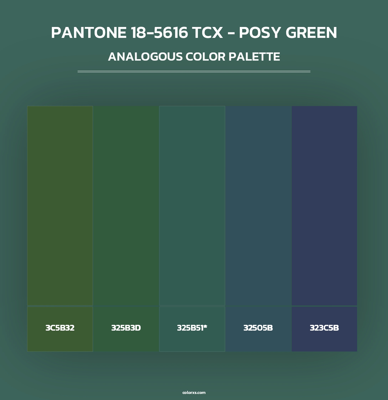 PANTONE 18-5616 TCX - Posy Green - Analogous Color Palette