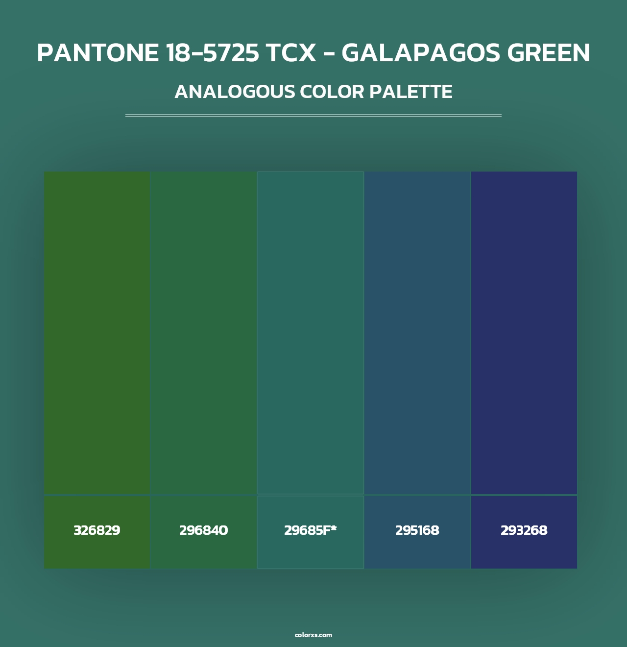 PANTONE 18-5725 TCX - Galapagos Green - Analogous Color Palette