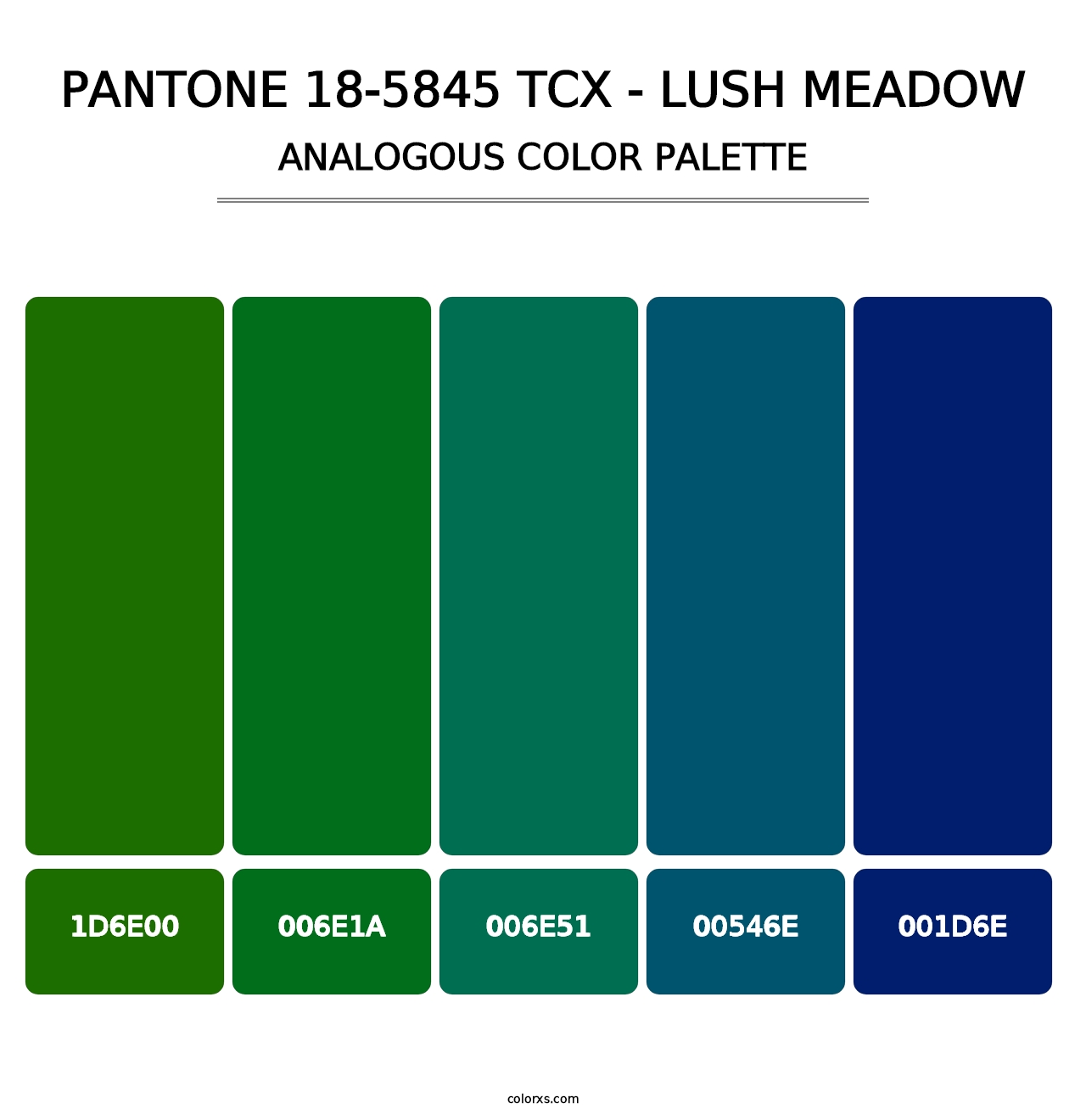 PANTONE 18-5845 TCX - Lush Meadow - Analogous Color Palette